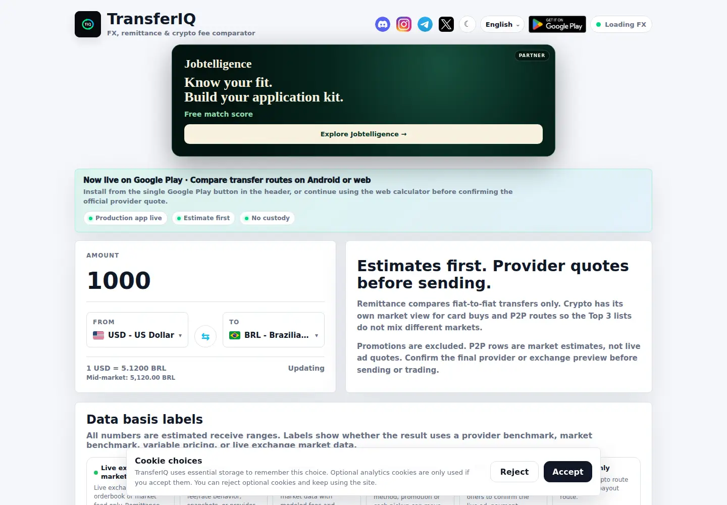 Captured homepage of transferiq.org in the current scan