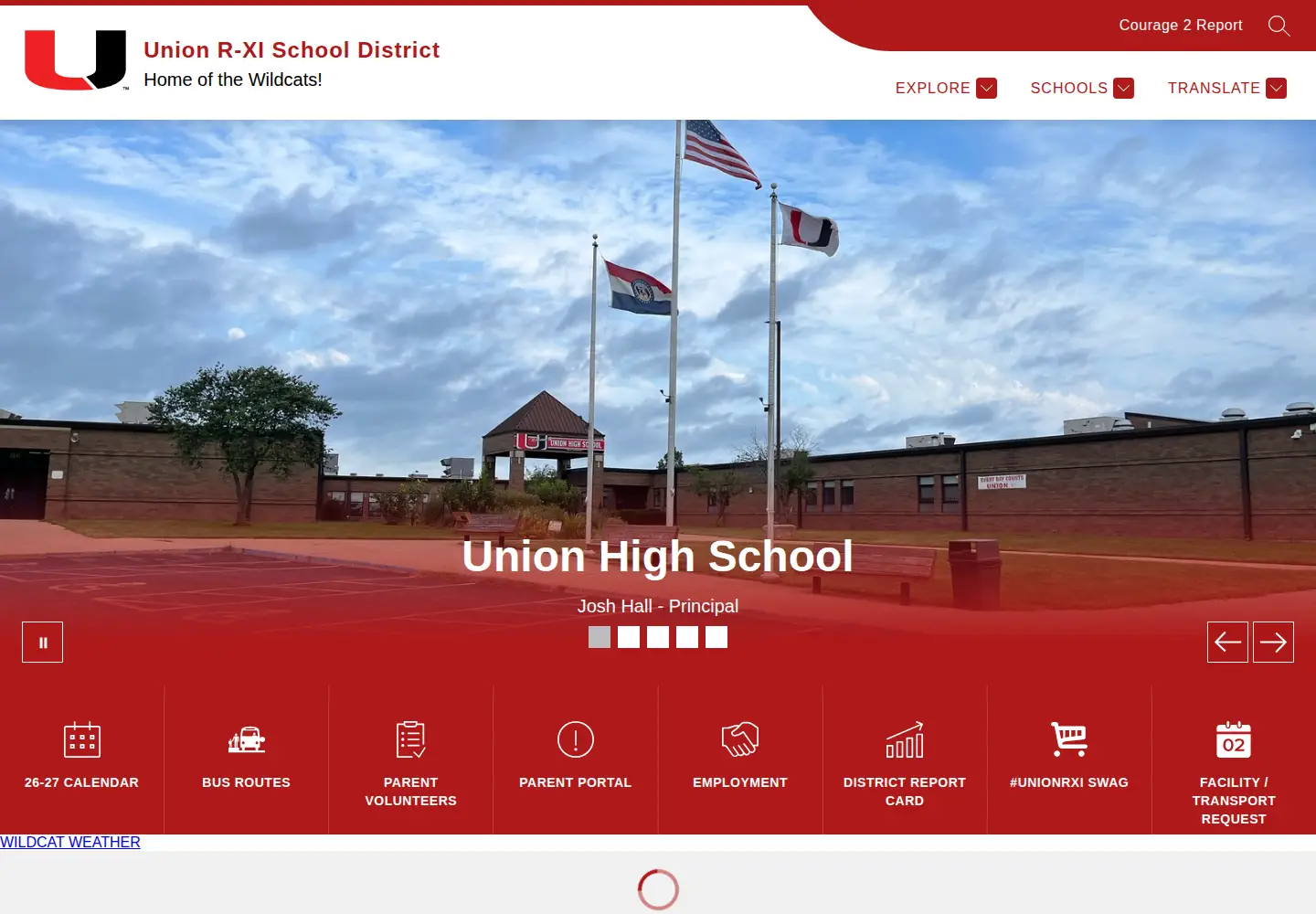 Captured homepage of unionrxi.org in the current scan