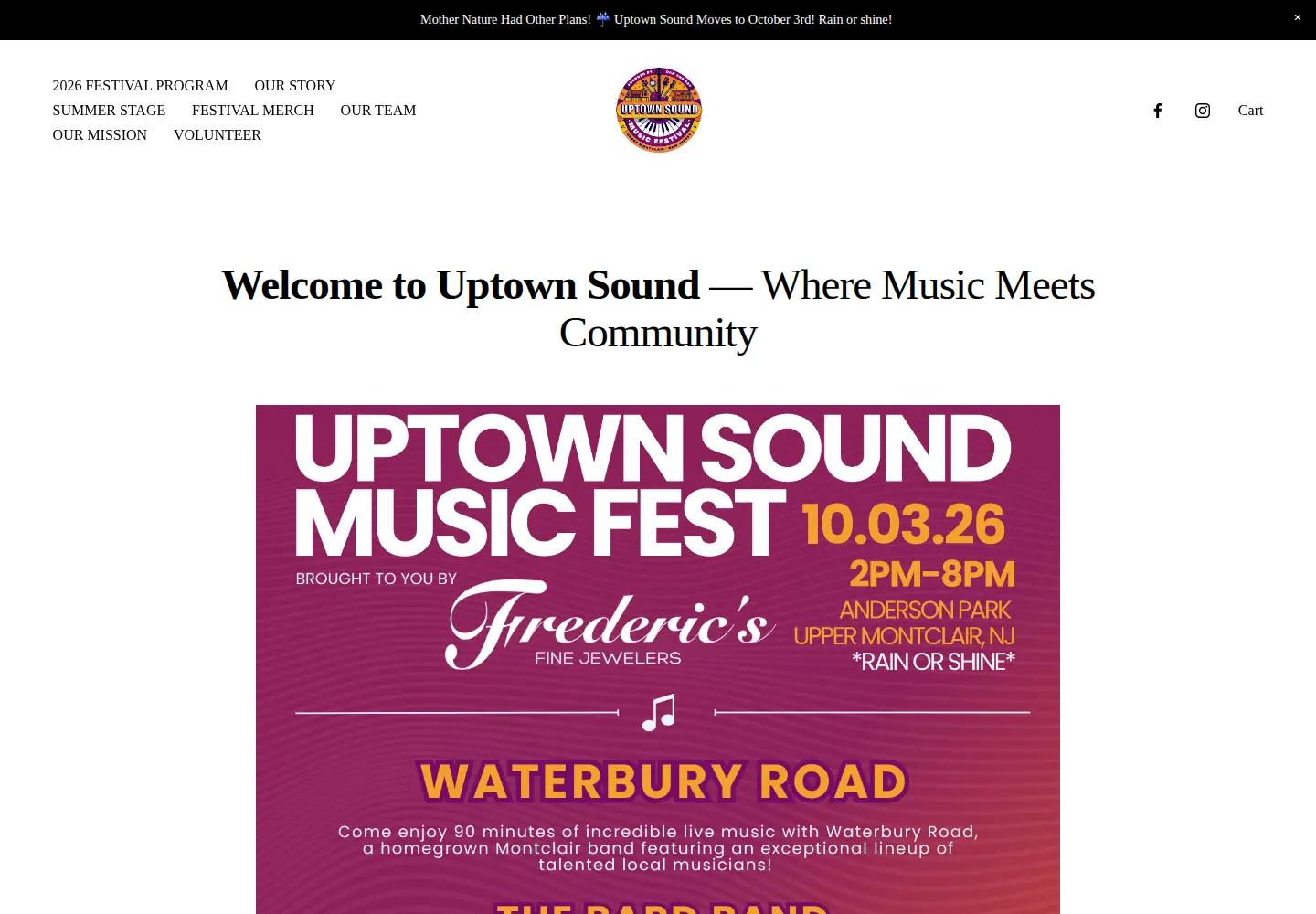 Screenshot of uptownsoundfest.org