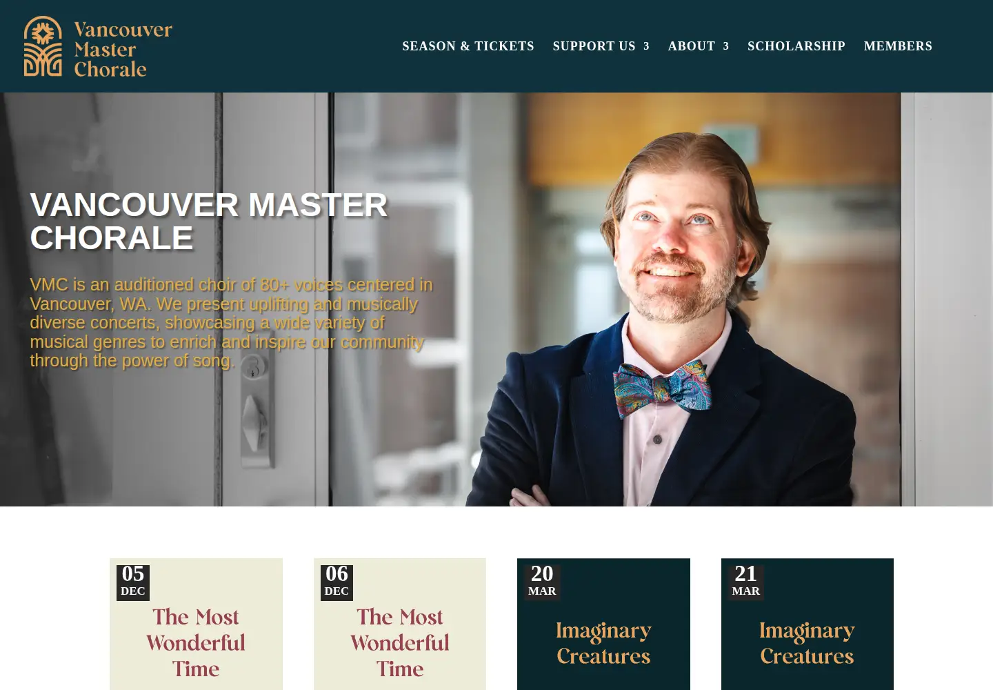 Captured homepage of vancouvermasterchorale.org in the current scan