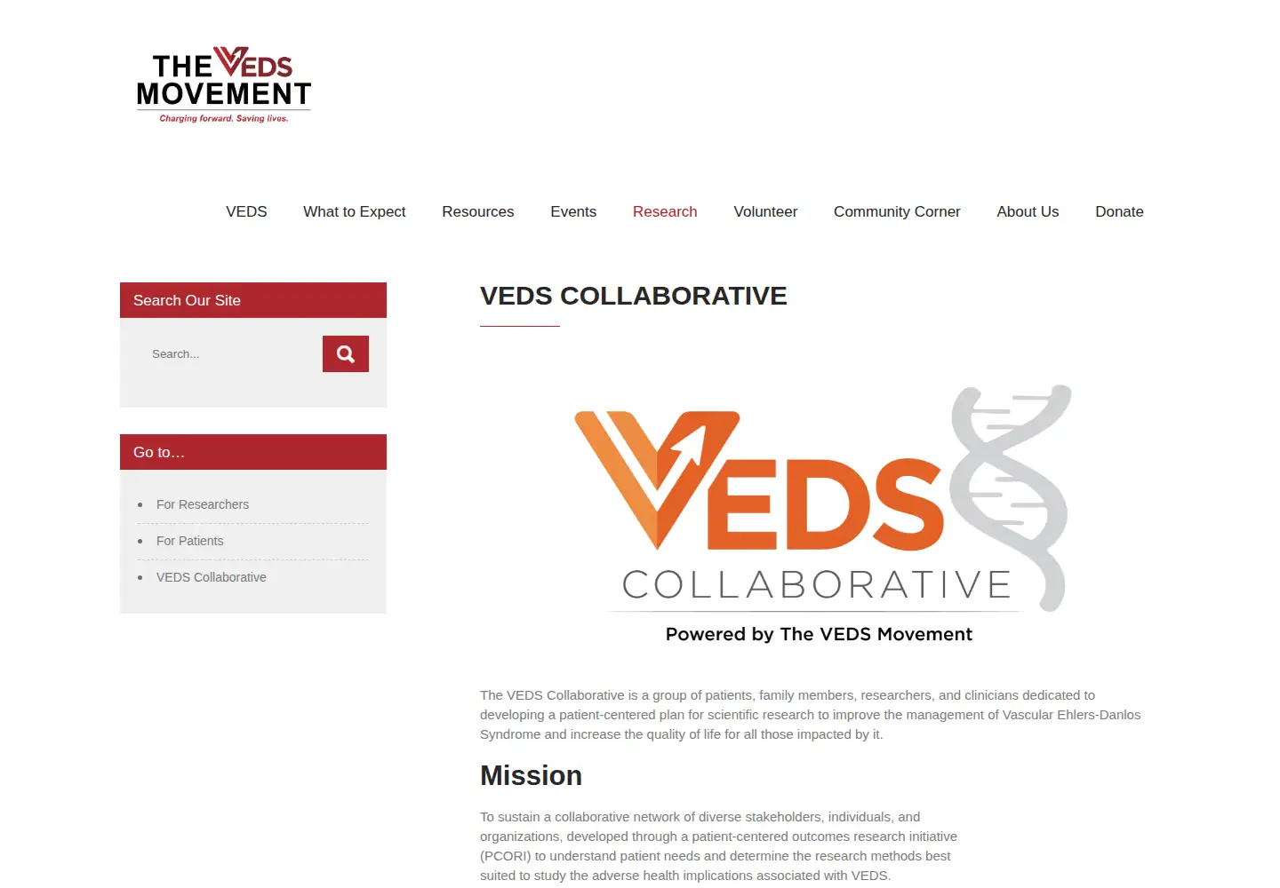 Screenshot of vedscollaborative.org