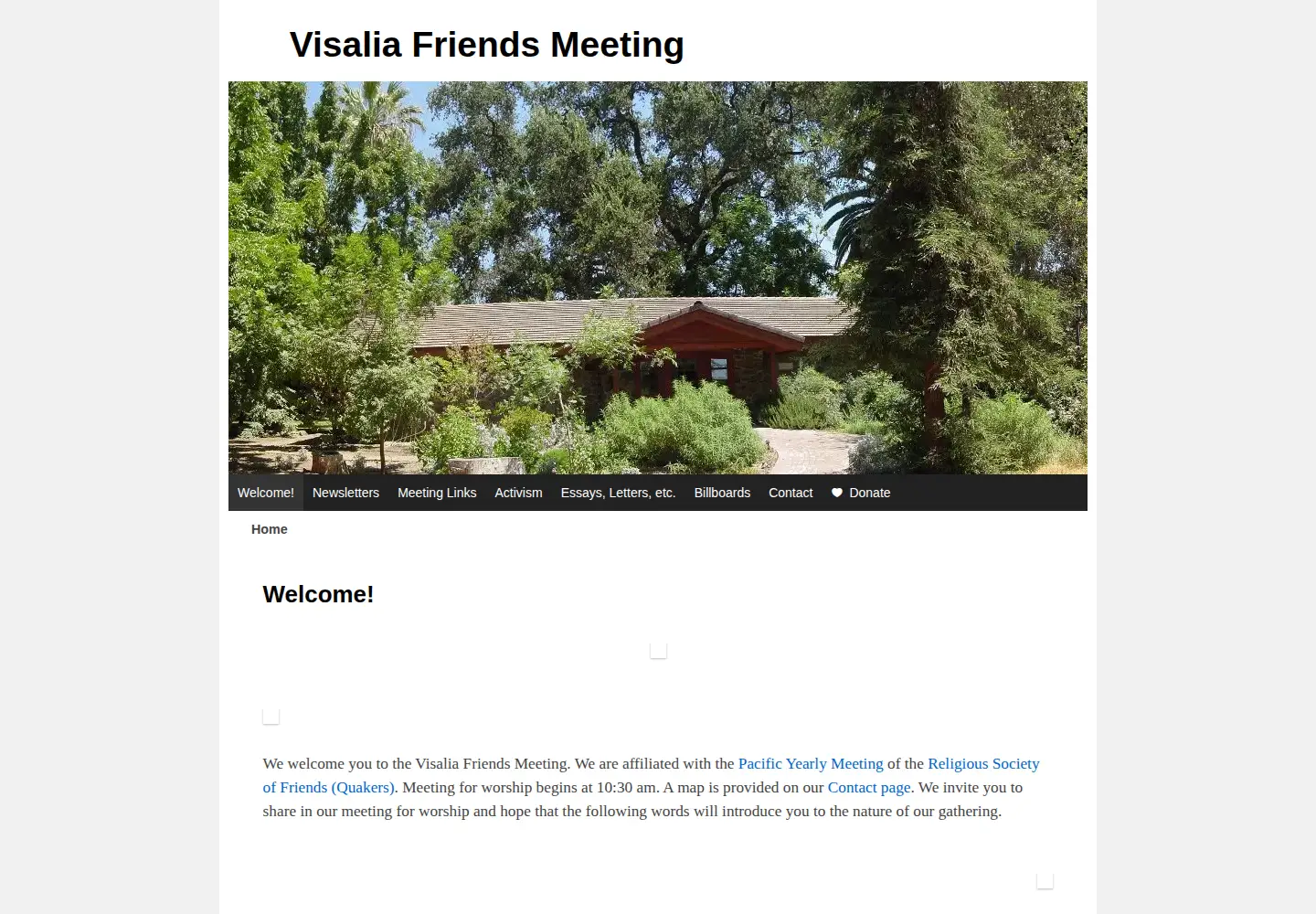 Screenshot of visaliaquakers.org