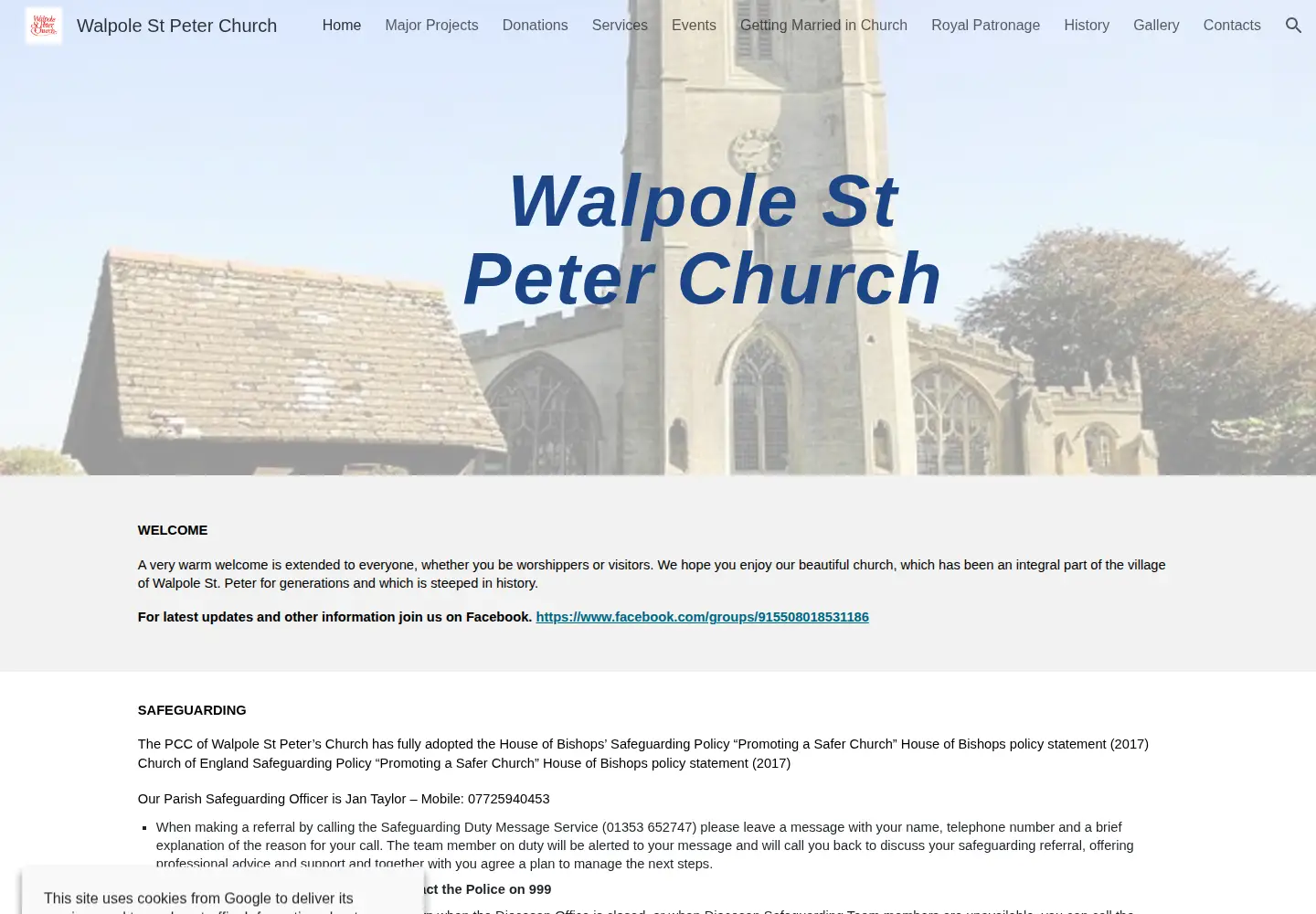 Screenshot of walpolestpeterchurch.org