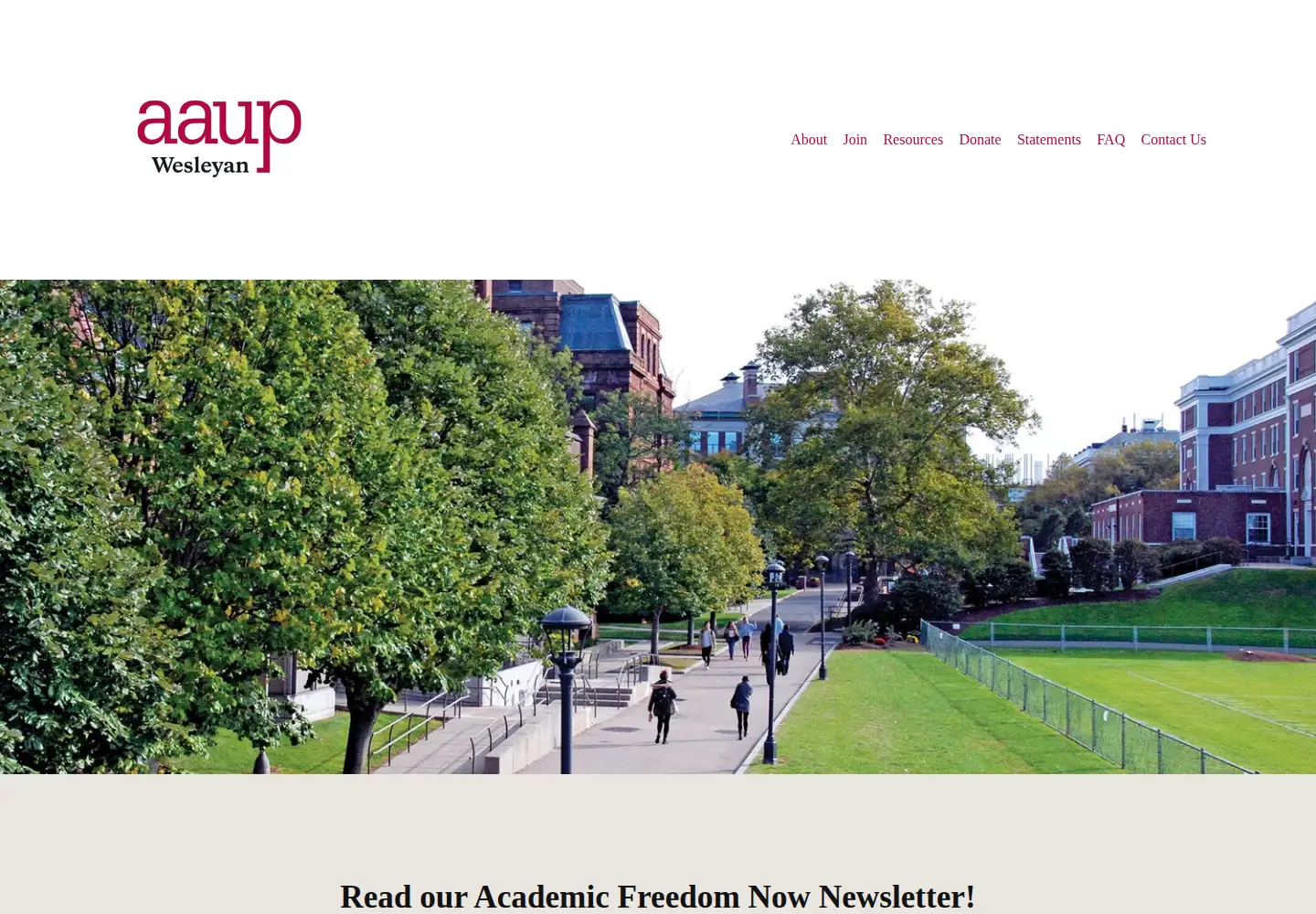 Captured homepage of wesleyanaaup.org in the current scan