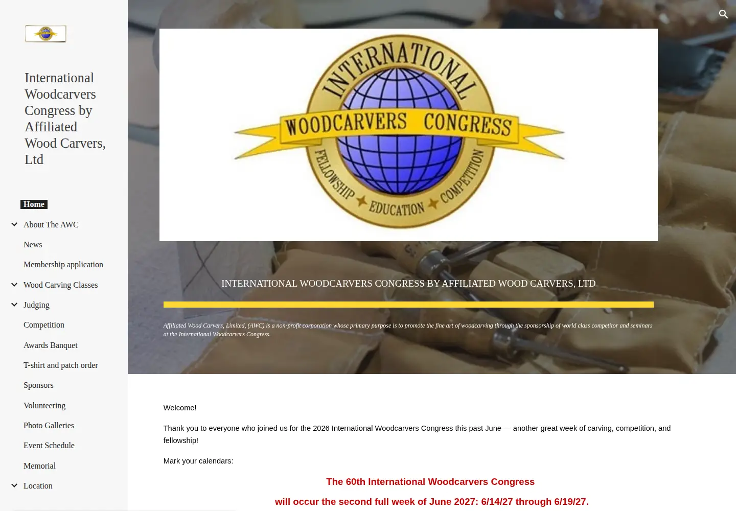 Screenshot of woodcarverscongress.org
