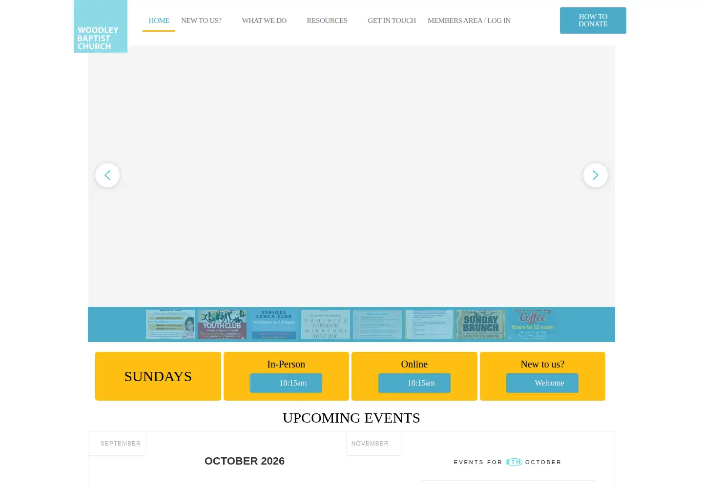 Captured homepage of woodleybc.org in the current scan