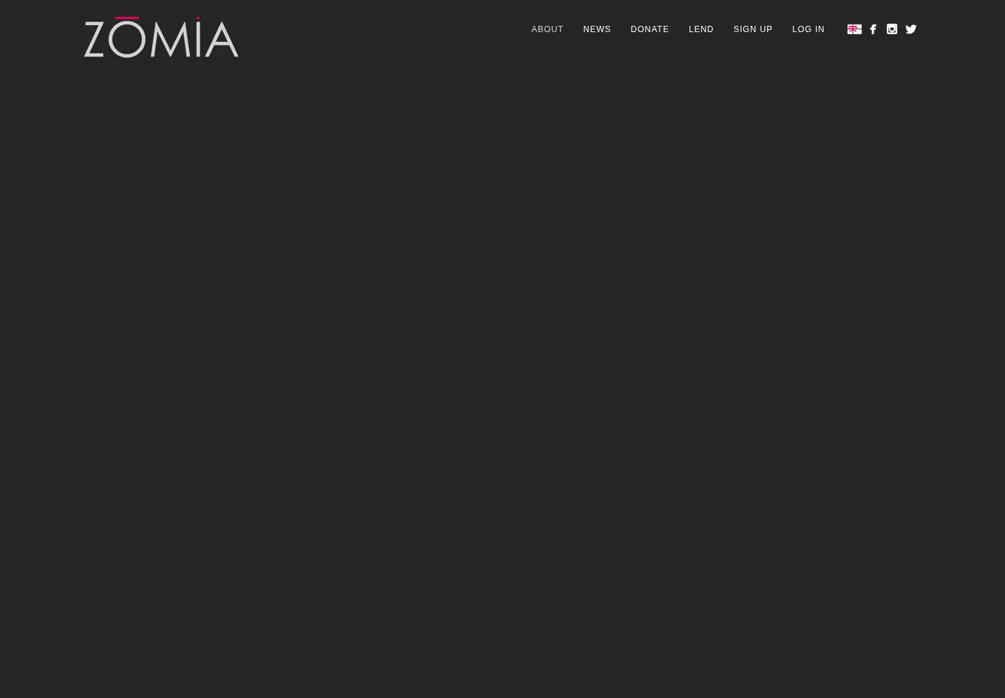 Screenshot of zomia.org