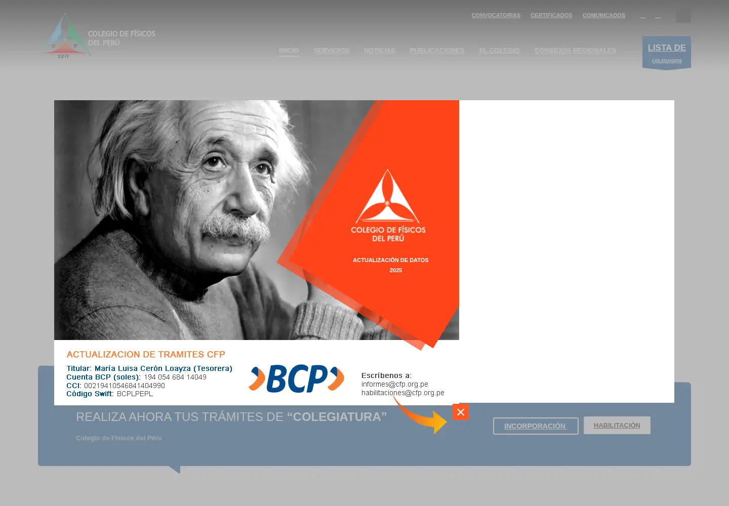 Screenshot of cfp.org.pe
