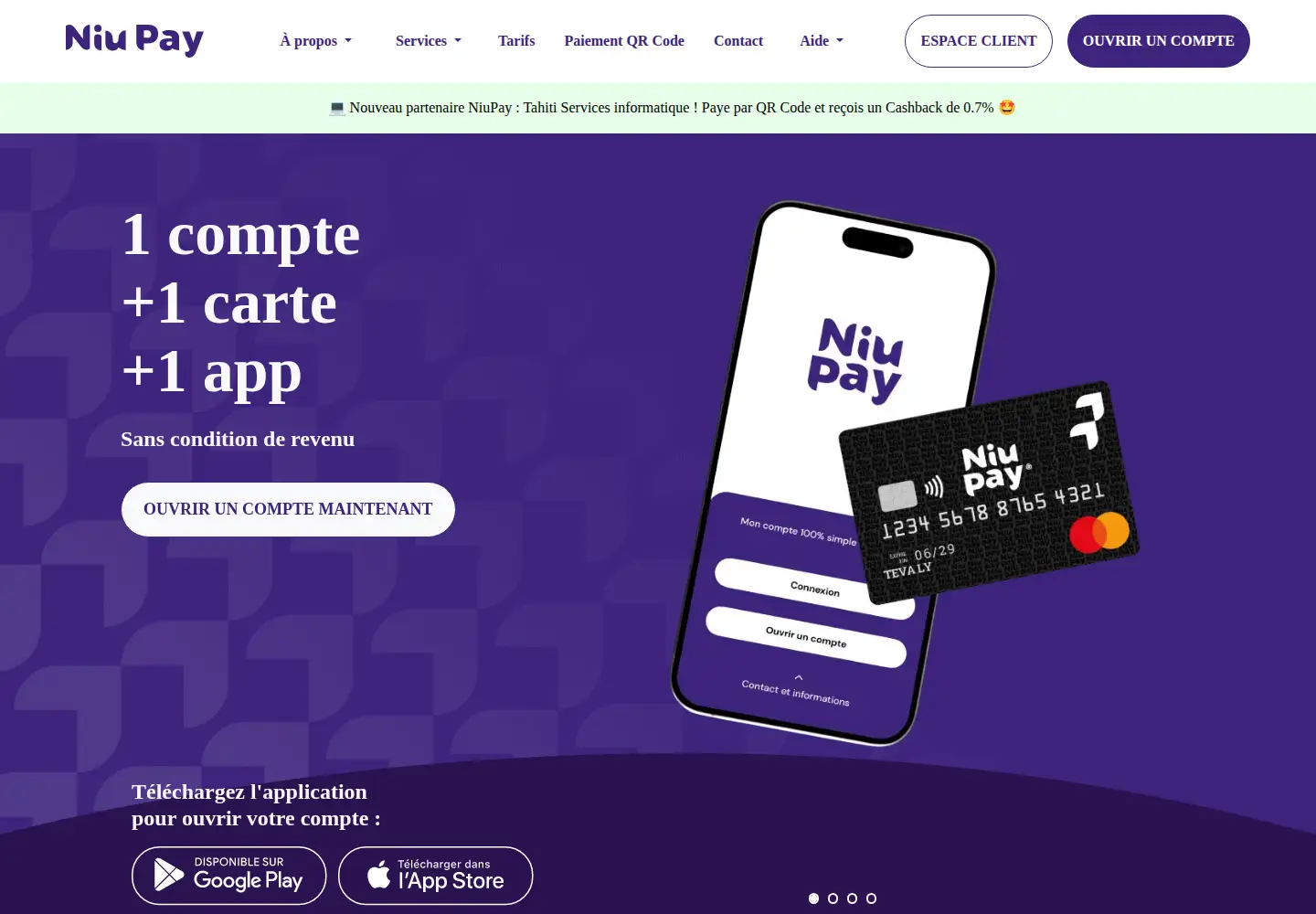 Screenshot of niupay.pf