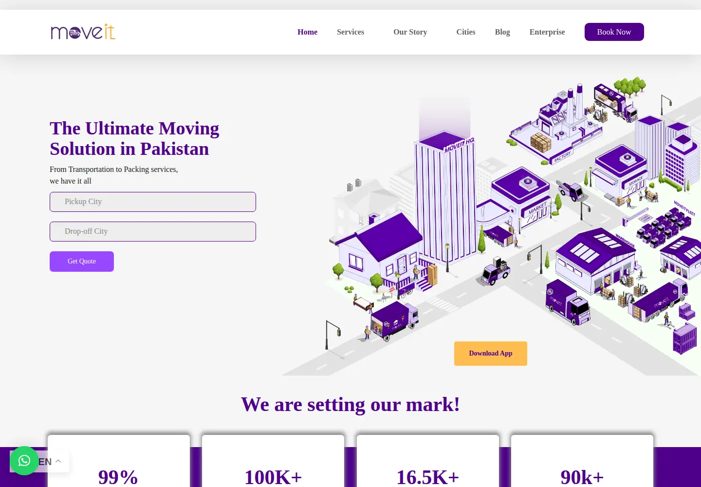 Captured homepage of moveit.com.pk in the current scan
