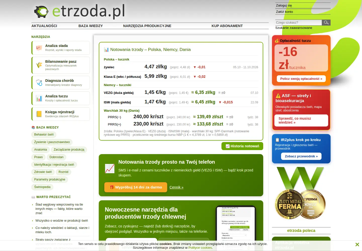Screenshot of etrzoda.pl