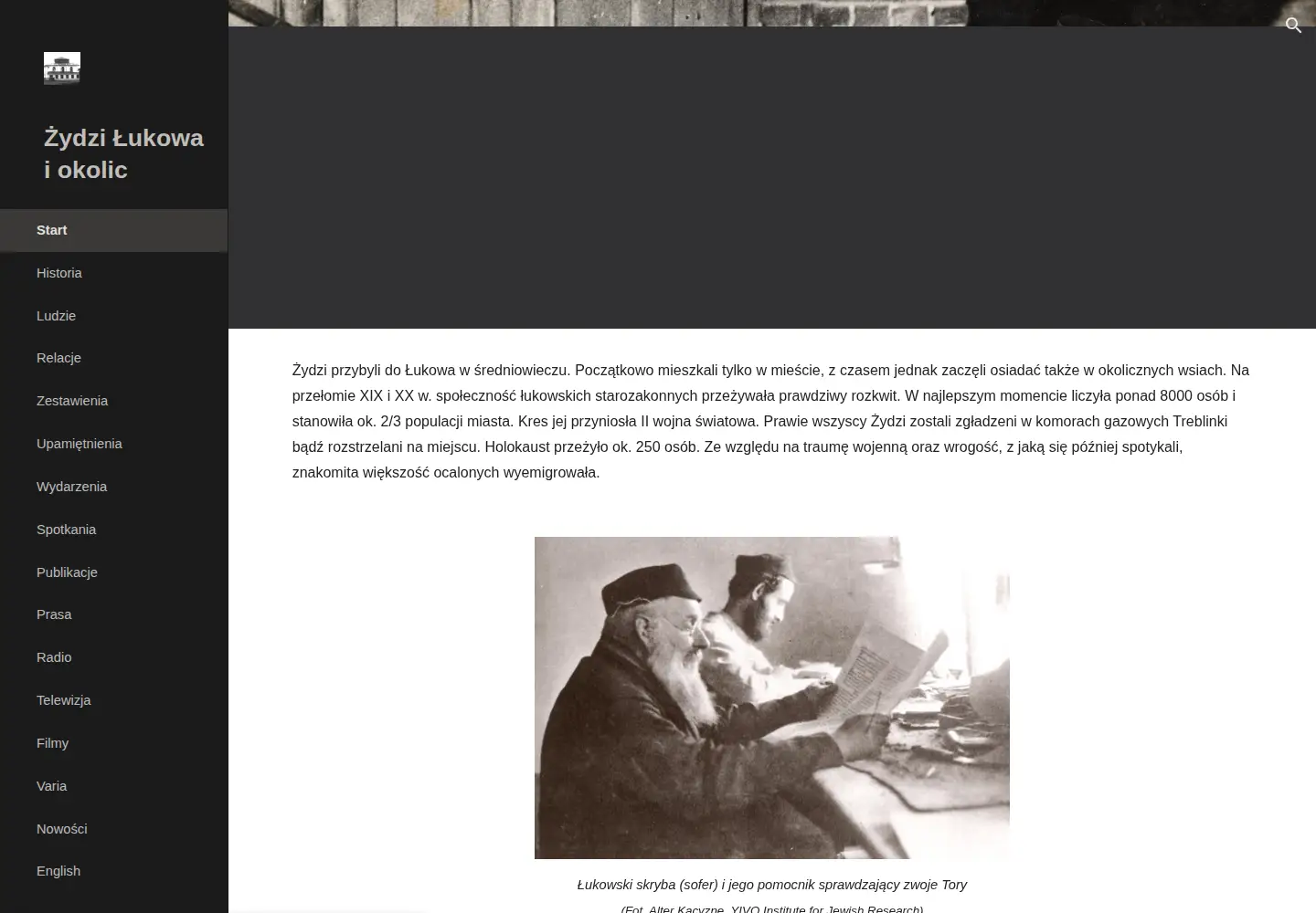Captured homepage of zydzi.lukow.pl in the current scan