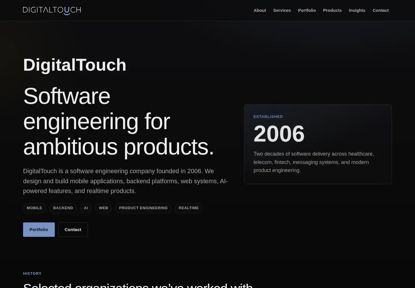 Screenshot of digitaltouch.pro