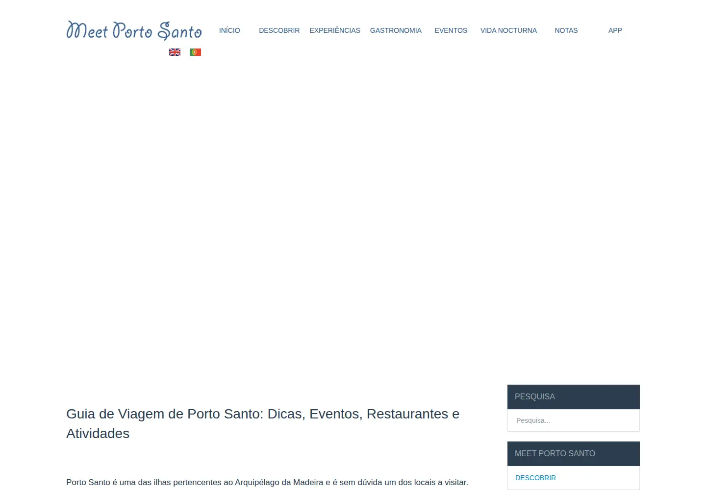 Captured homepage of meetportosanto.pt in the current scan