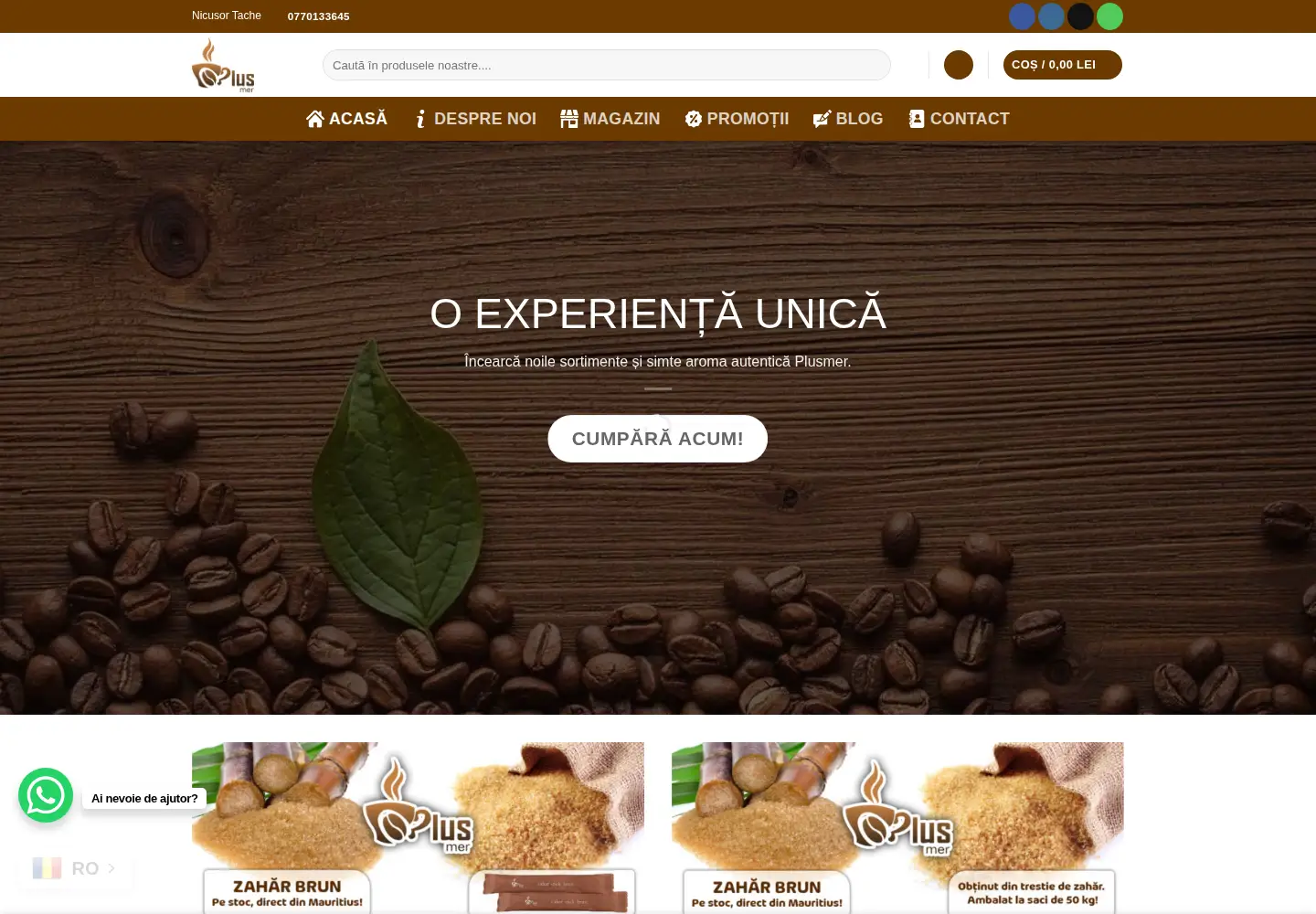 Captured homepage of plusmer.ro in the current scan