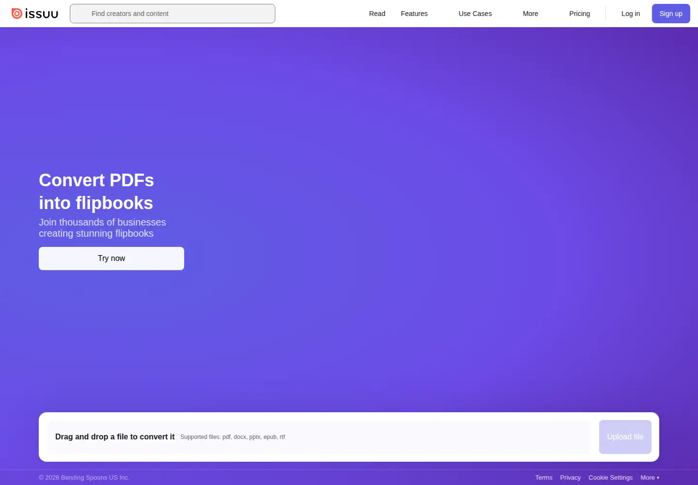 Screenshot of issuu.com