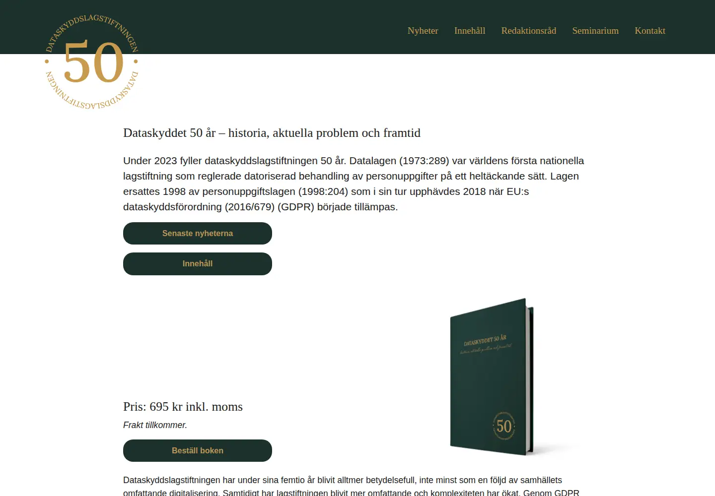 Screenshot of dataskyddet.se