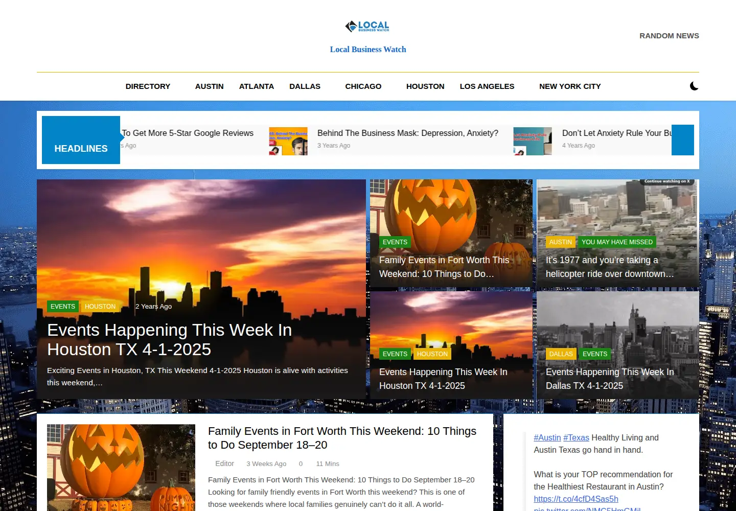Captured homepage of localbusinesswatch.site in the current scan