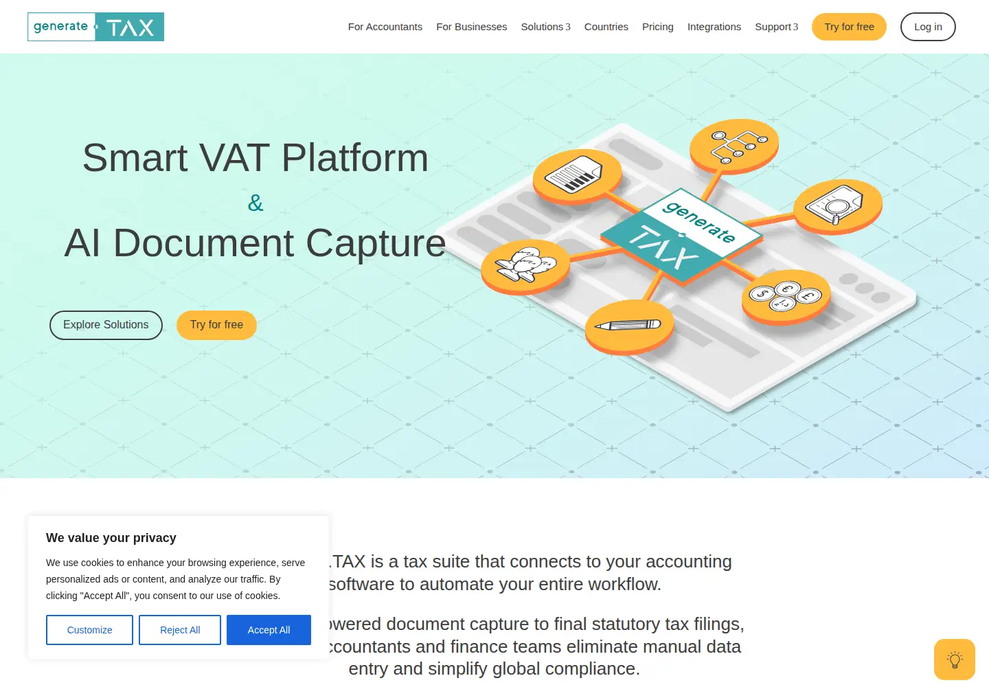 Screenshot of generate.tax