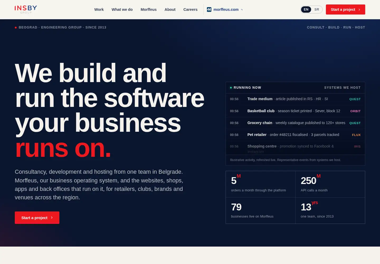 Captured homepage of insby.tech in the current scan