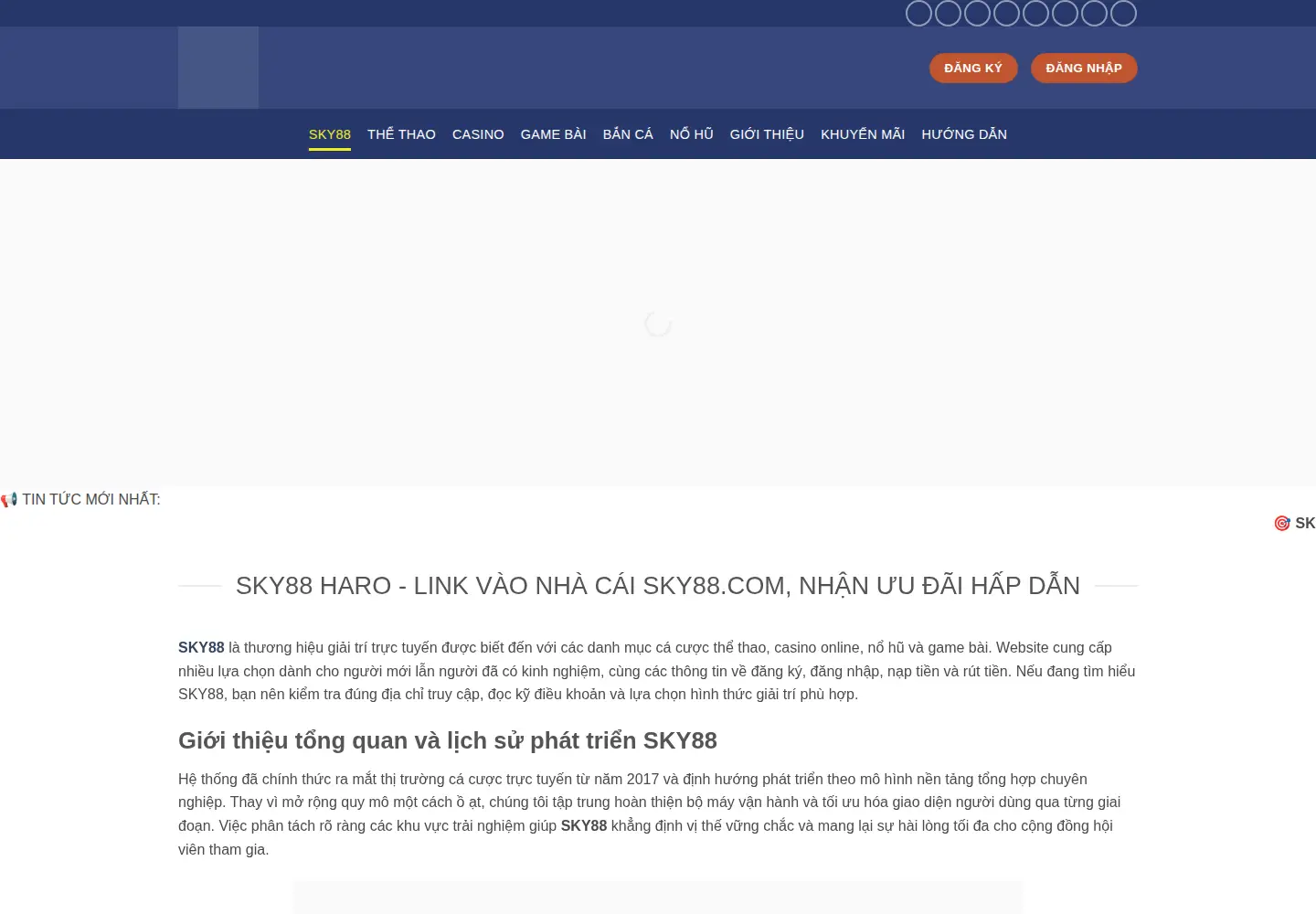 Screenshot of sky88.tennis