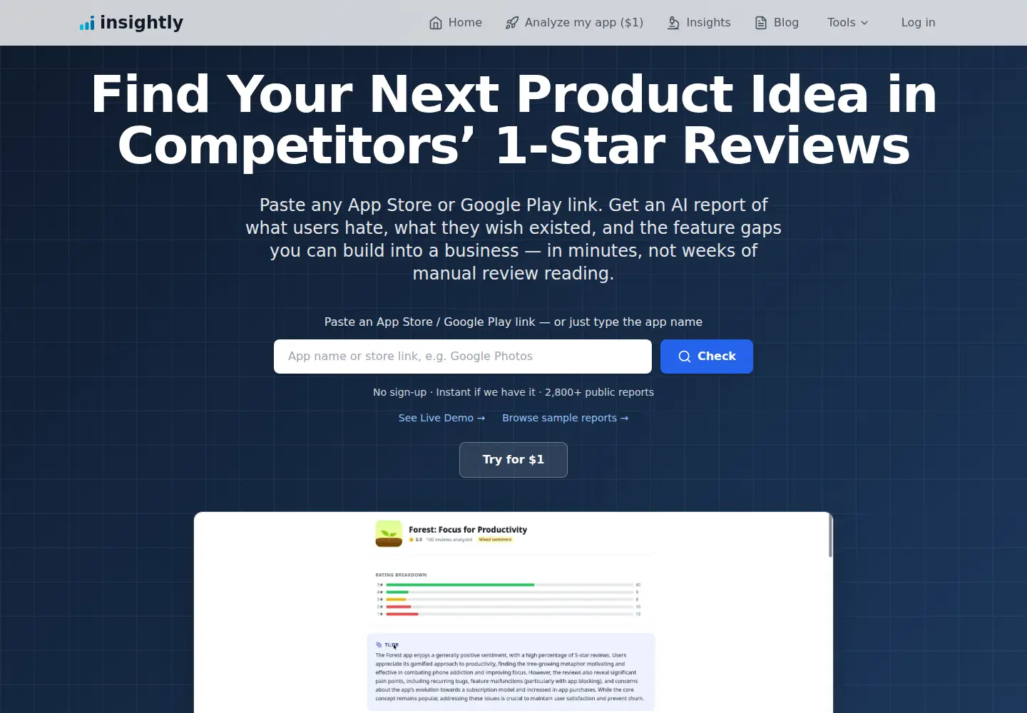 Screenshot of insightly.top