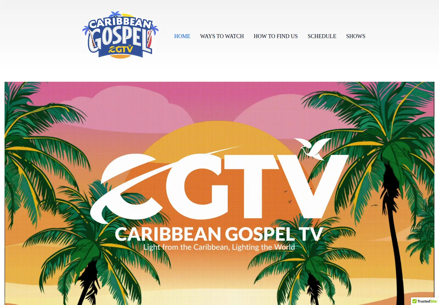Captured homepage of caribbeangospel.tv in the current scan