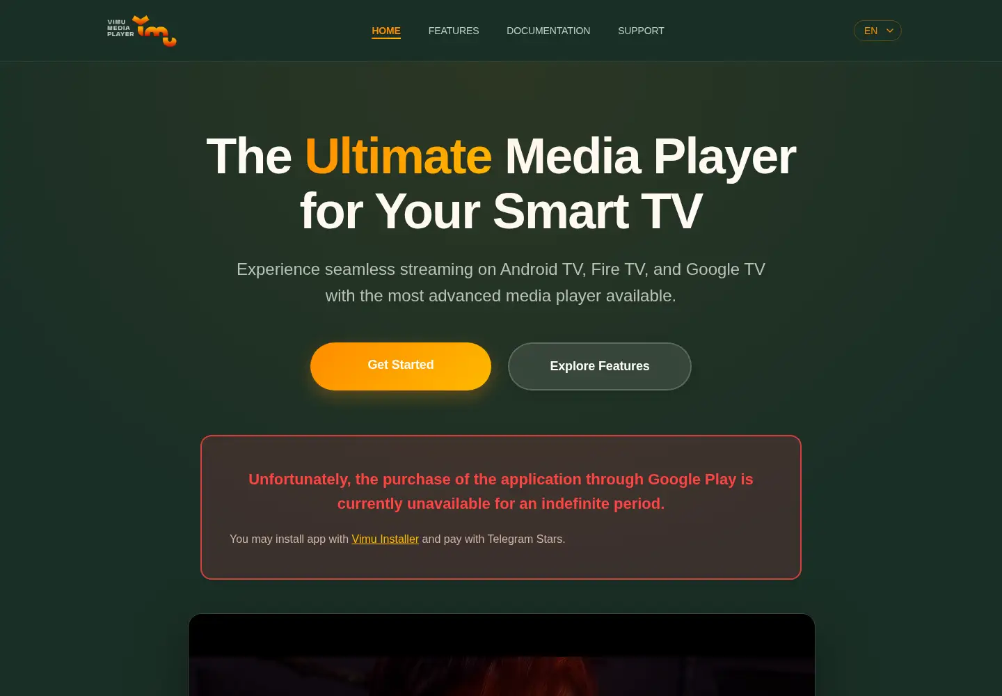 Screenshot of vimu.tv