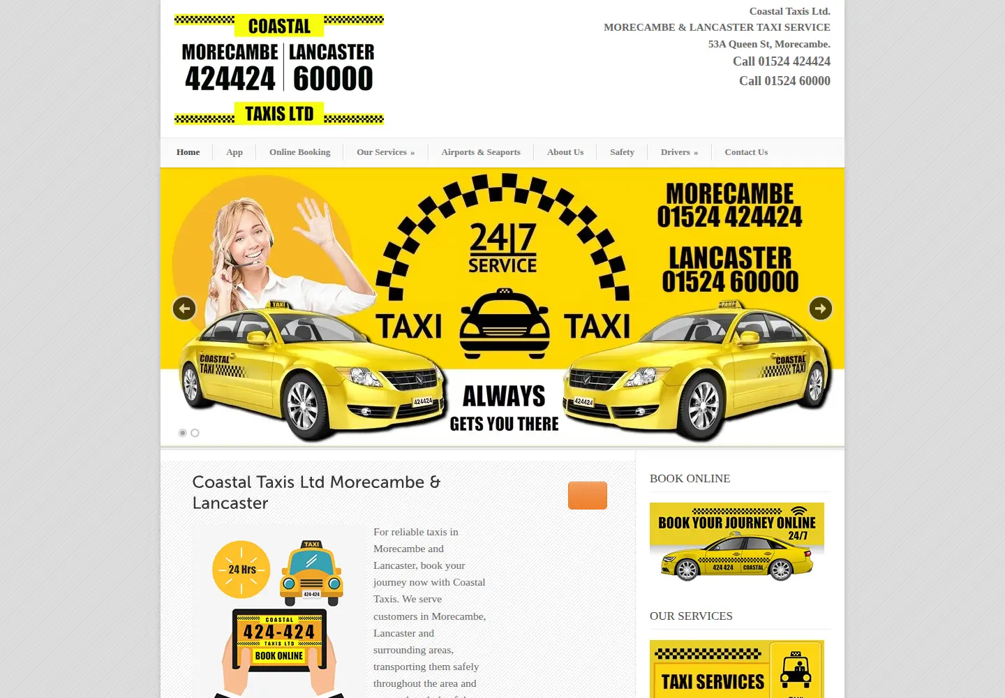 Captured homepage of coastaltaxis.co.uk in the current scan