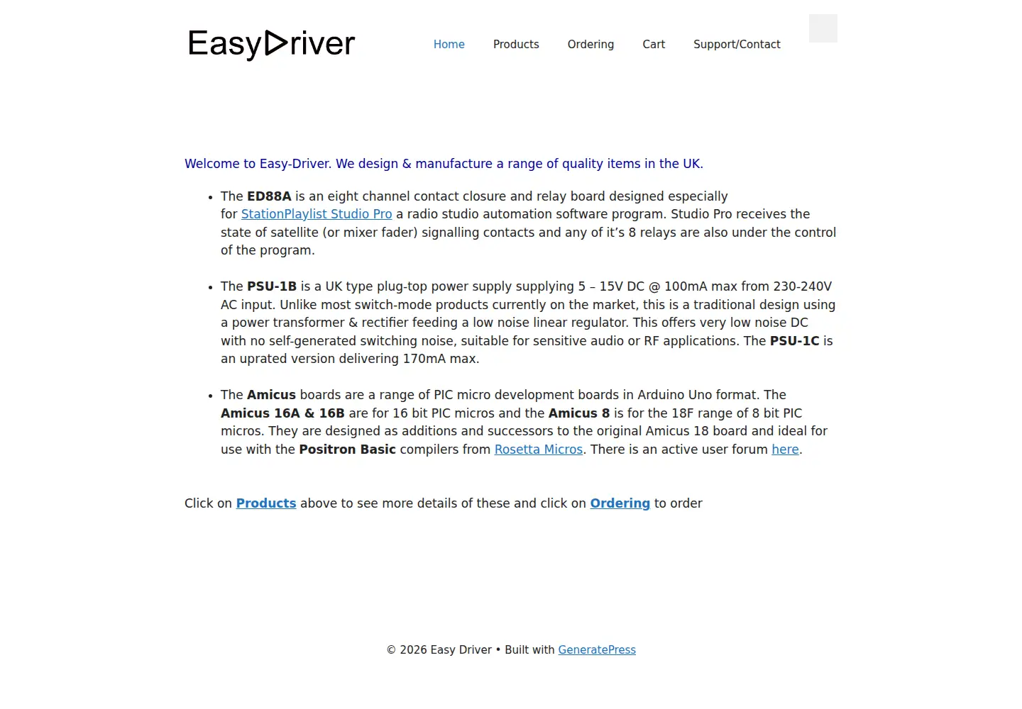 Captured homepage of easy-driver.co.uk in the current scan