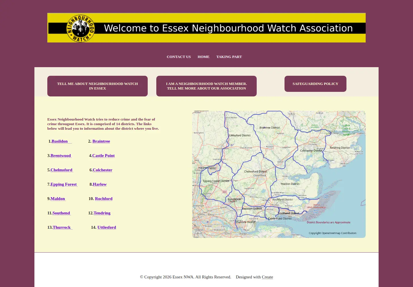 Screenshot of essexnwa.co.uk