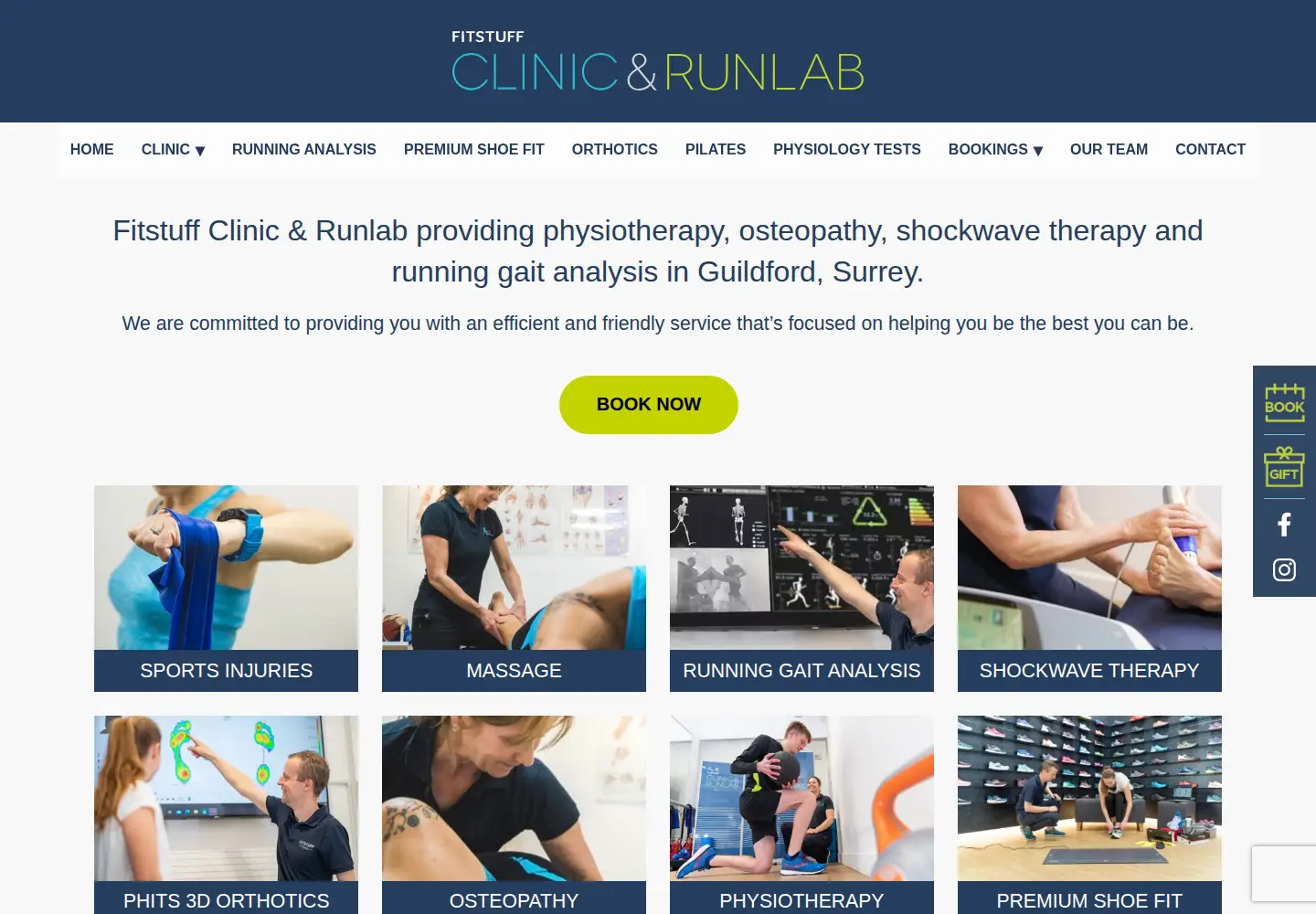 Screenshot of fitstuffclinic.co.uk