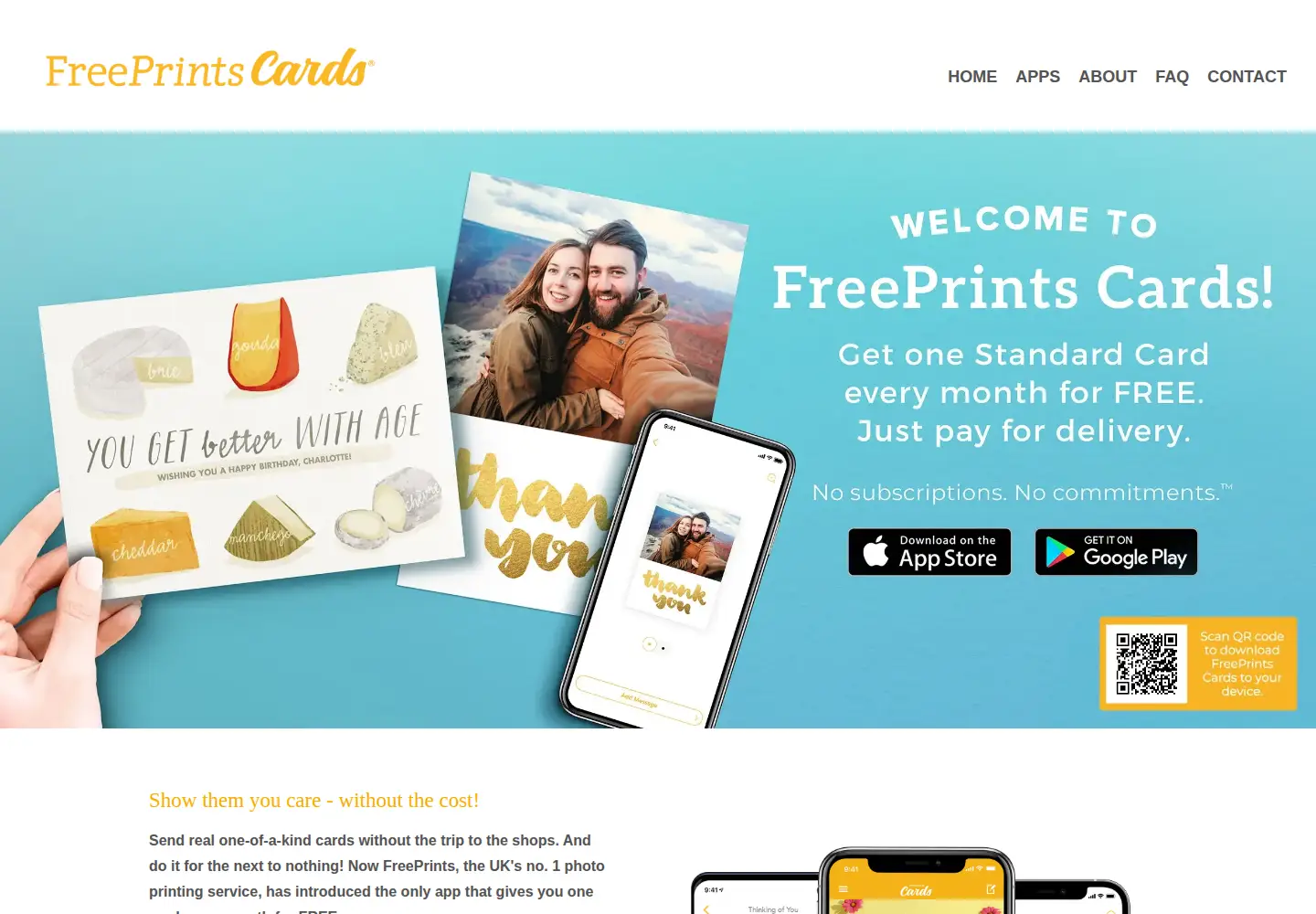 Screenshot of freeprintscards.co.uk