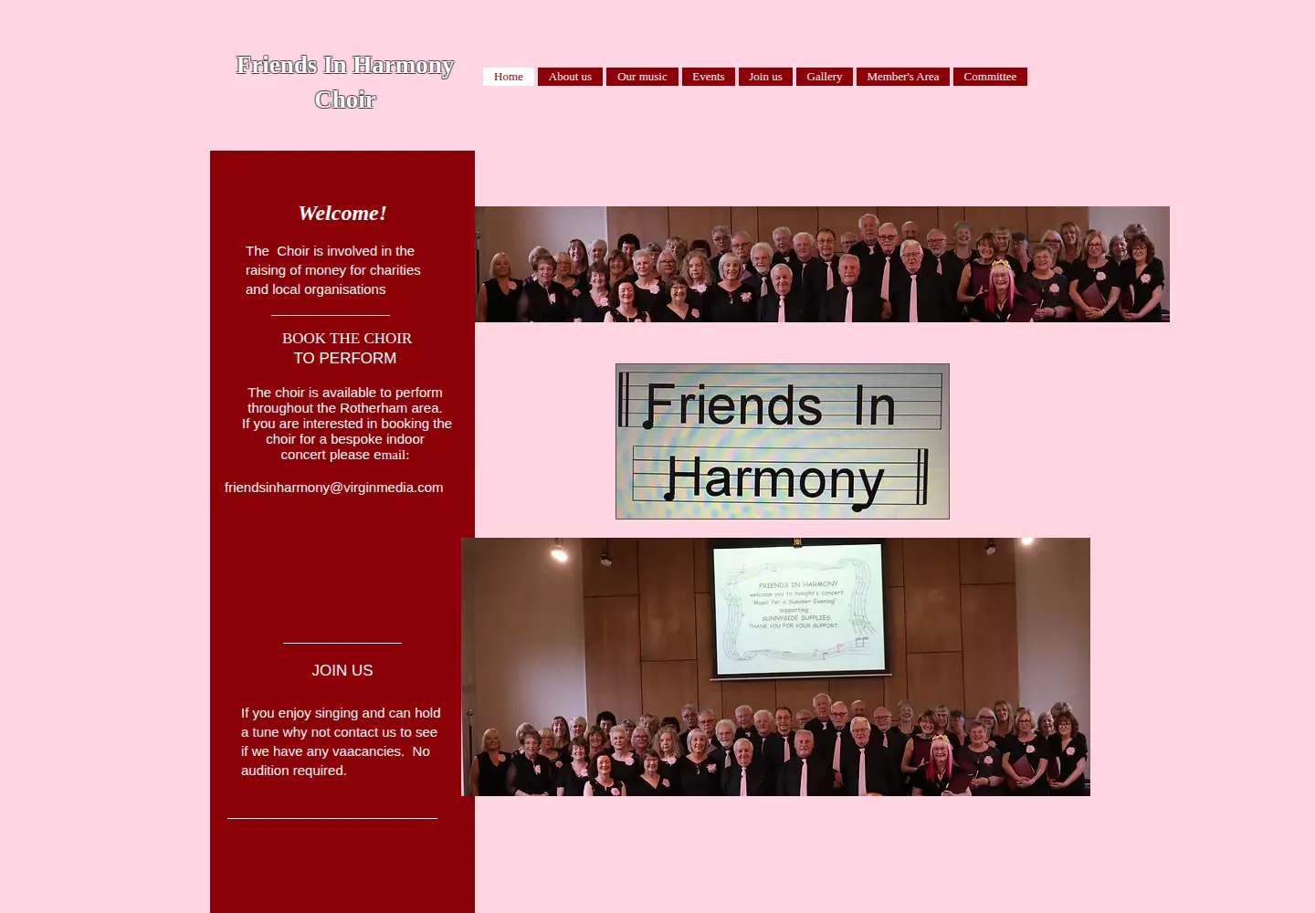 Captured homepage of friendsinharmony.co.uk in the current scan