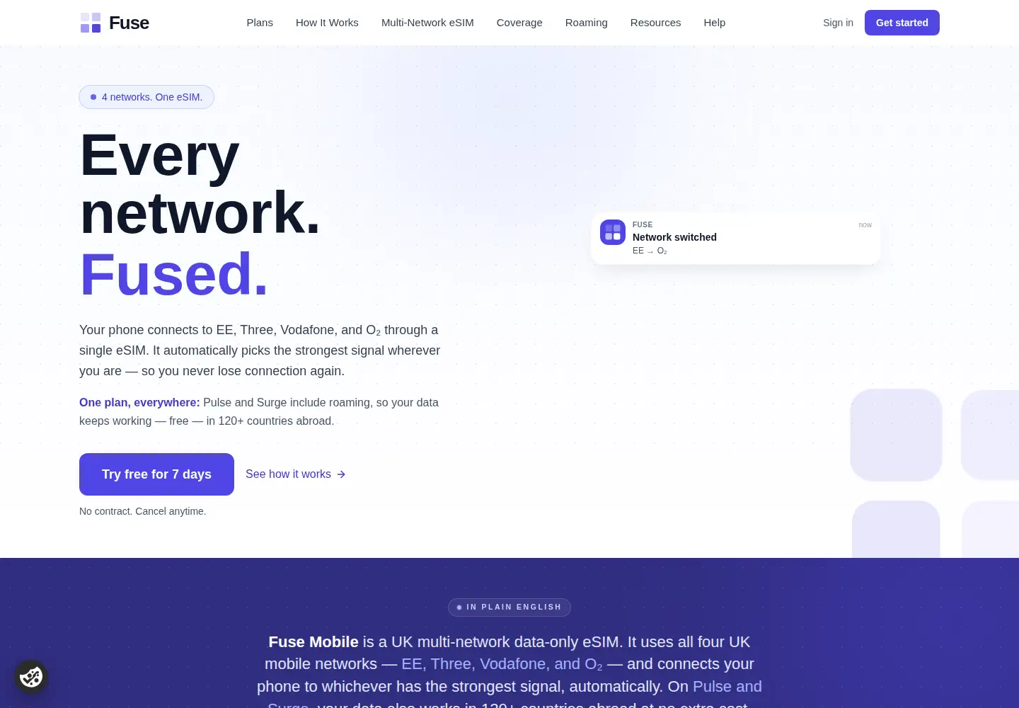 Screenshot of fusemobile.co.uk