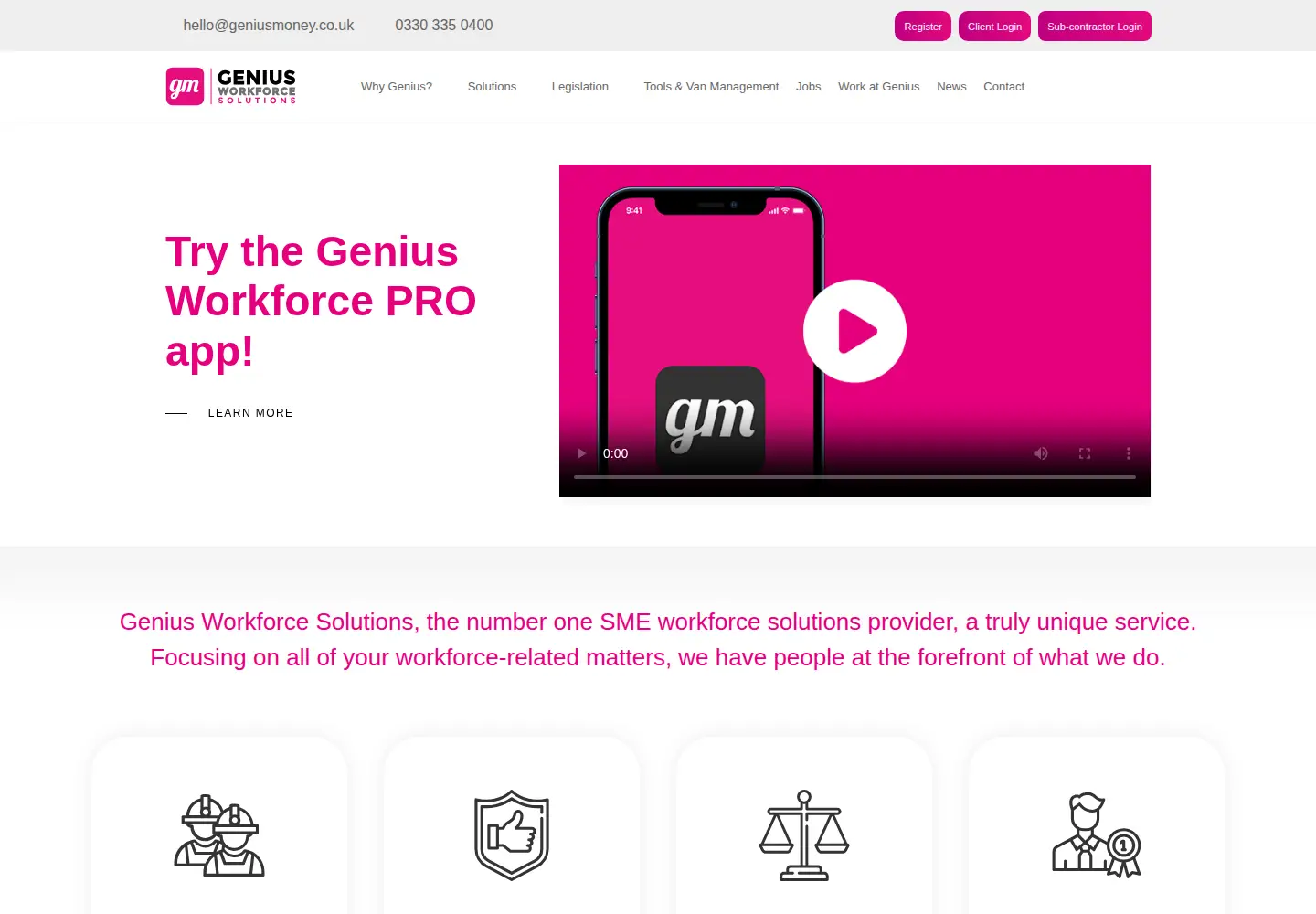 Captured homepage of geniusmoney.co.uk in the current scan