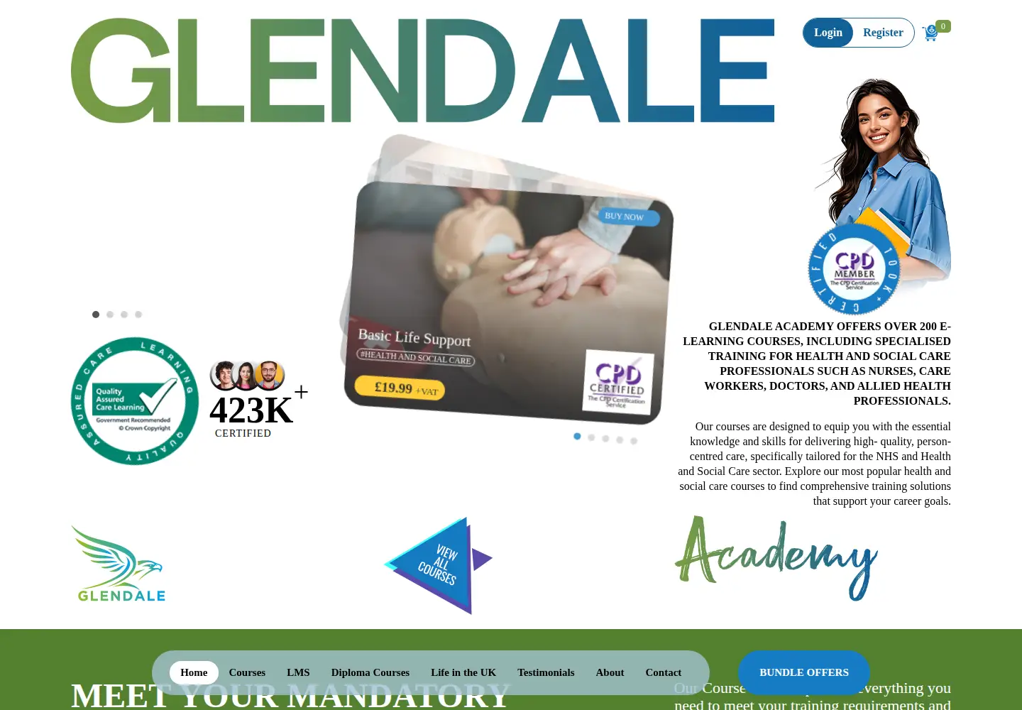 Screenshot of glendaleacademy.co.uk