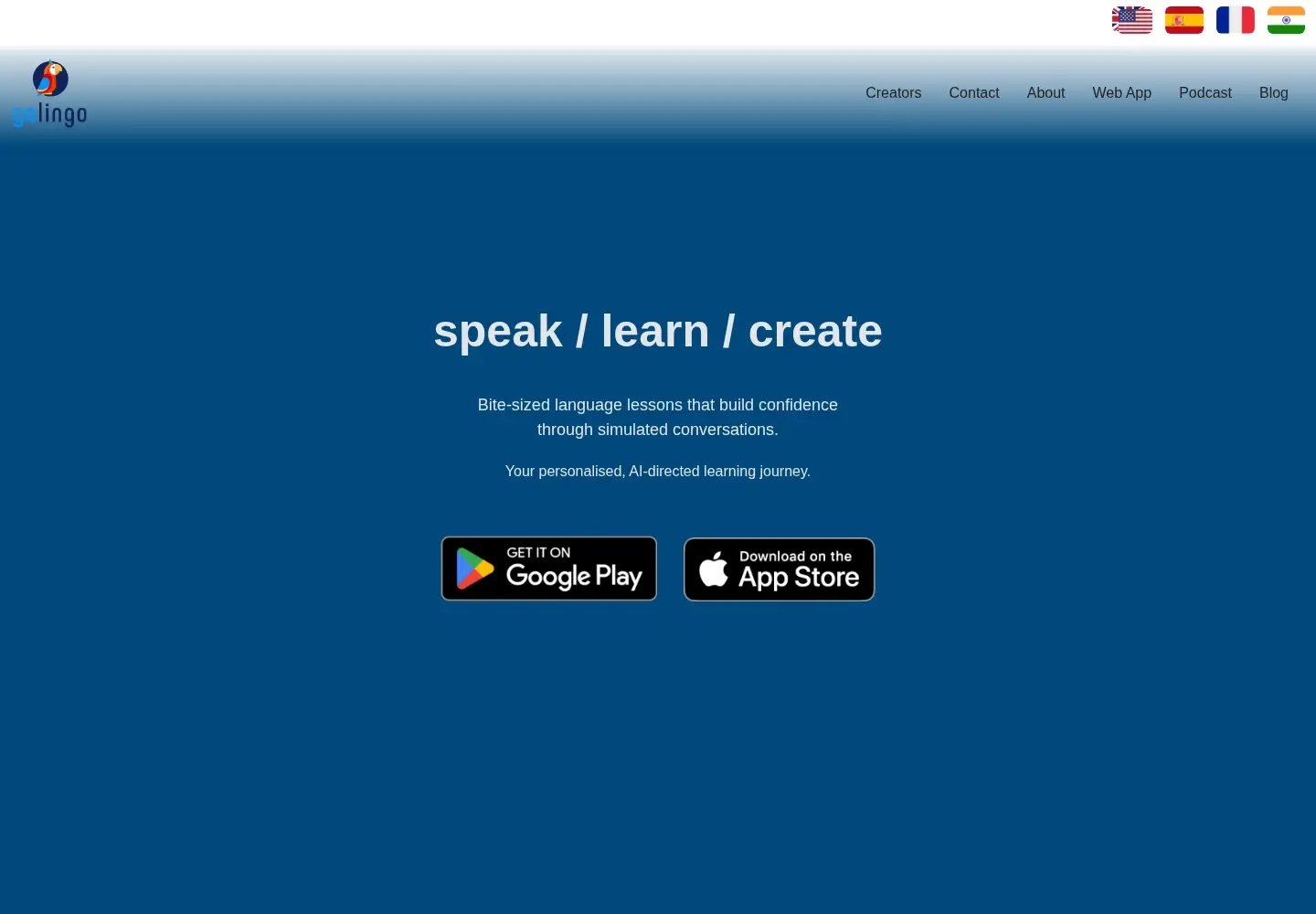 Screenshot of golingo.co.uk