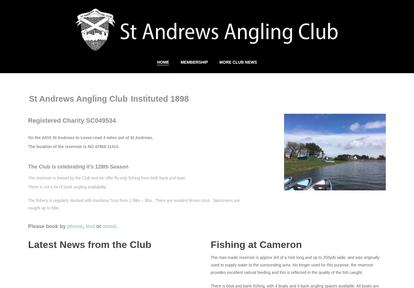 Captured homepage of standrewsanglingclub.co.uk in the current scan