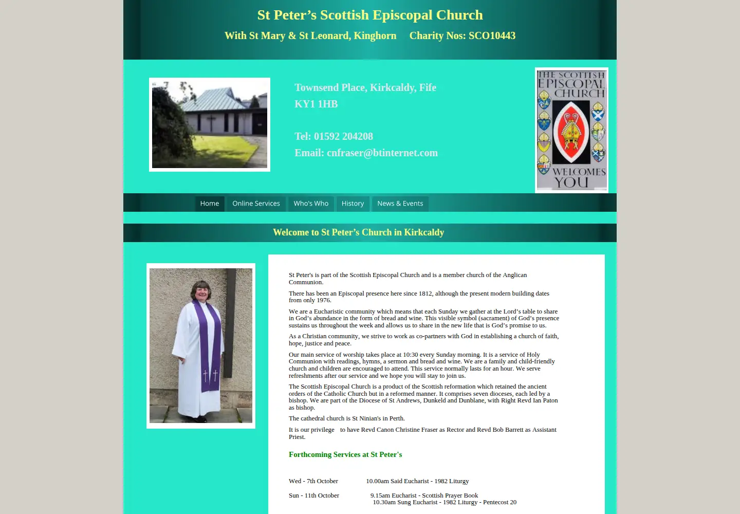 Screenshot of stpeterskirkcaldy.co.uk