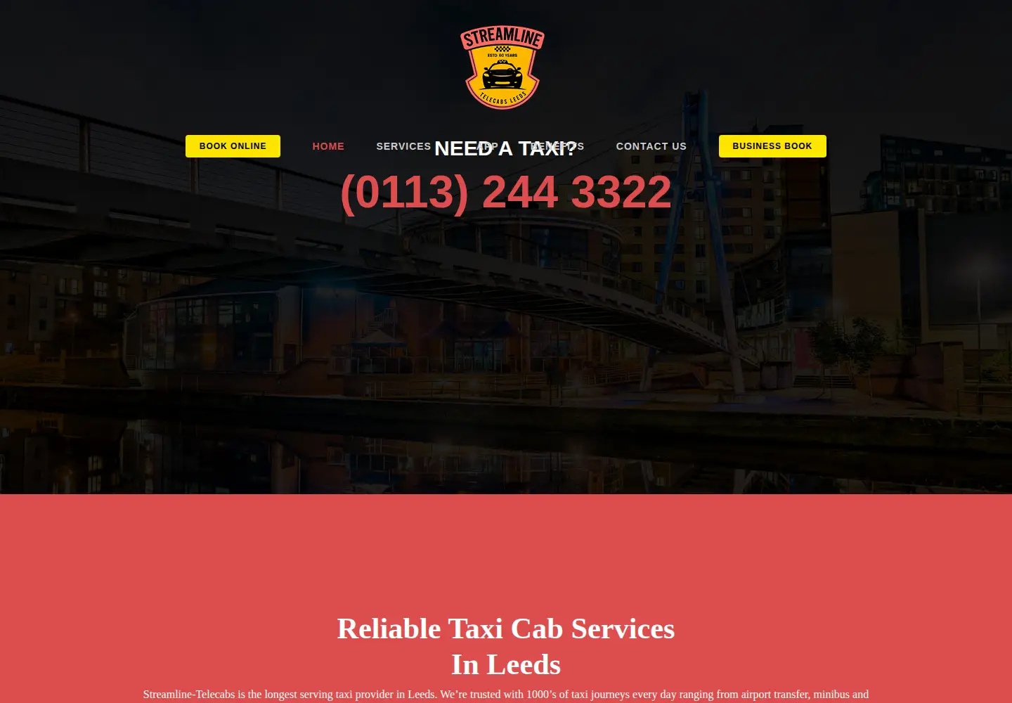 Captured homepage of streamlinetelecabs.co.uk in the current scan