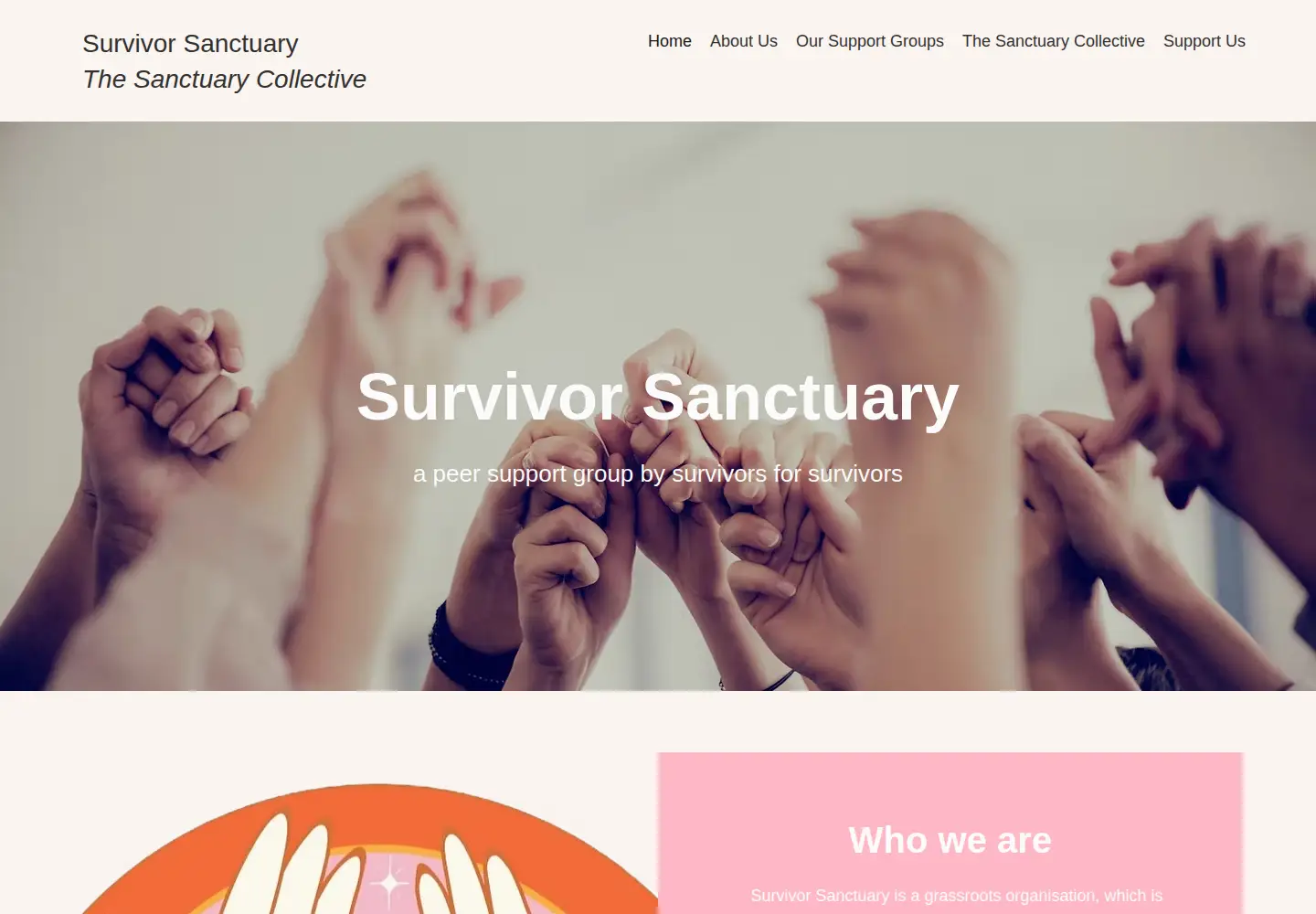 Captured homepage of survivorsanctuary.co.uk in the current scan