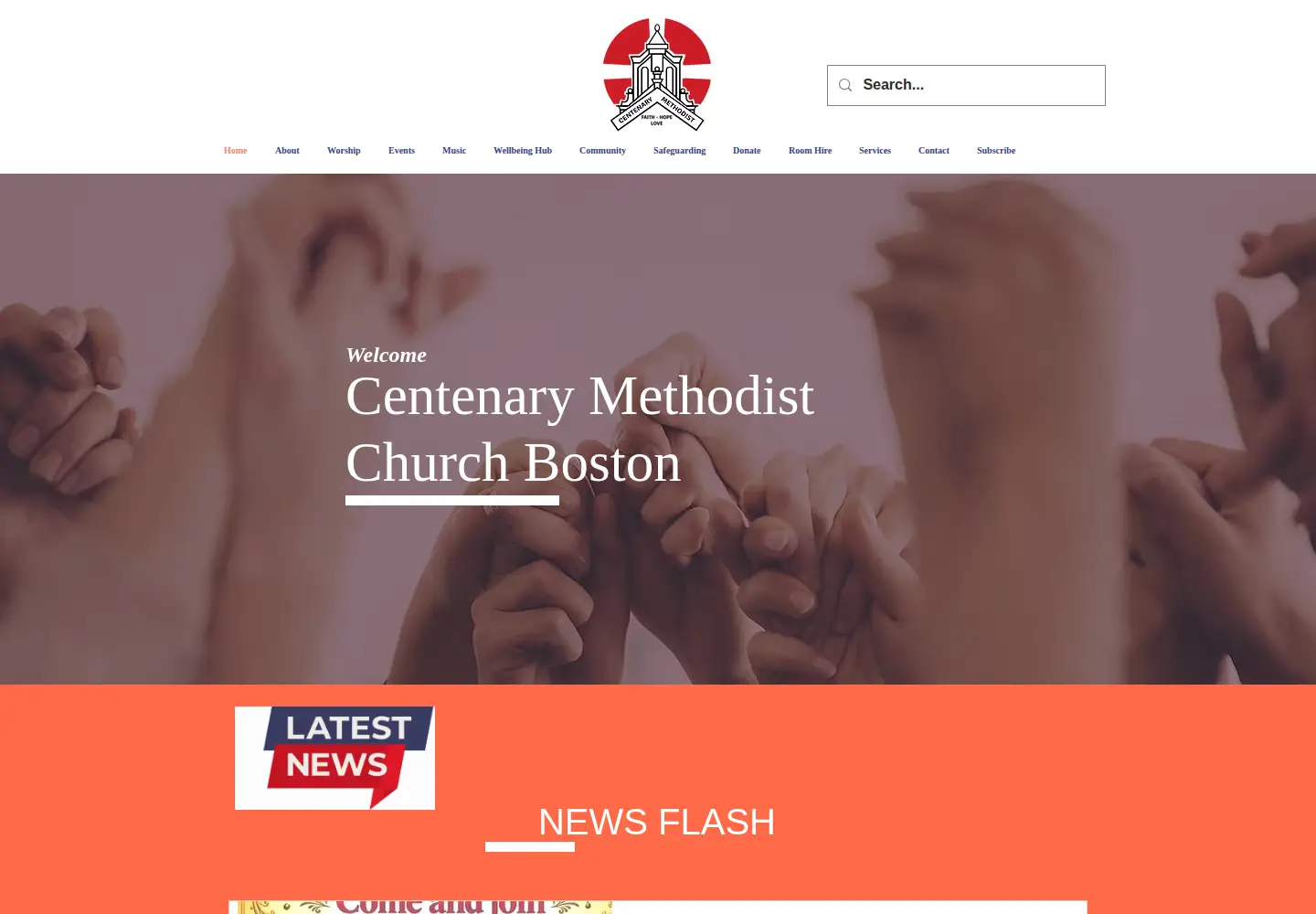 Captured homepage of centenarymethodistchurchboston.org.uk in the current scan