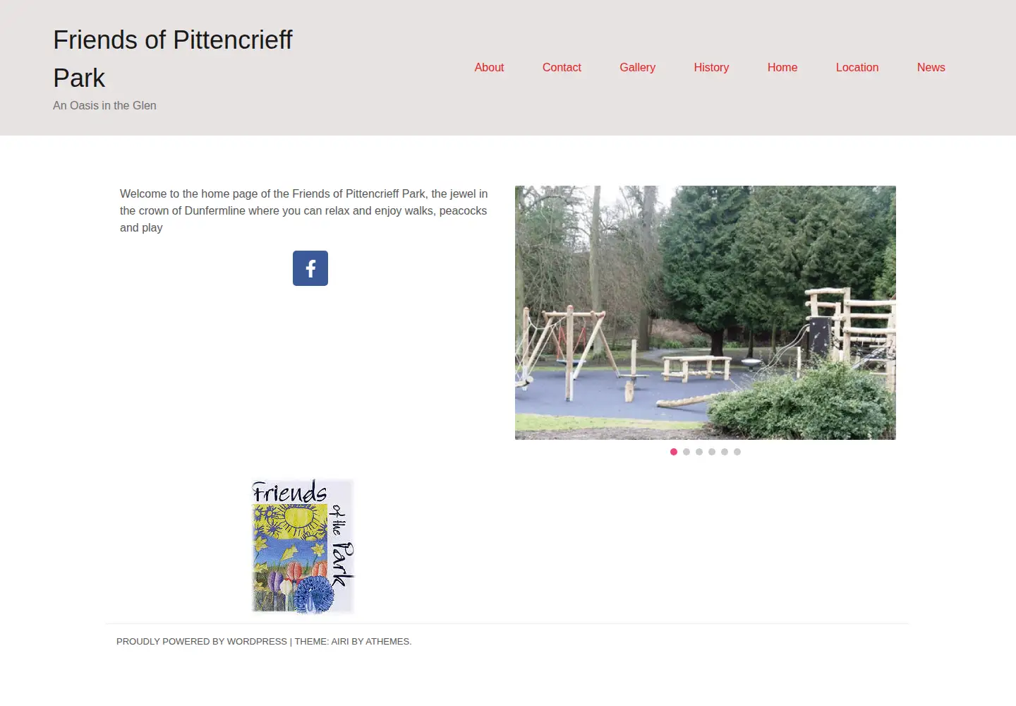 Screenshot of friendsofpittencrieffpark.org.uk