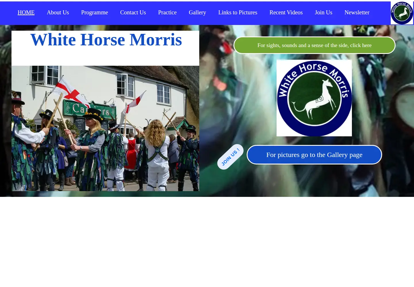 Captured homepage of whitehorsemorris.org.uk in the current scan