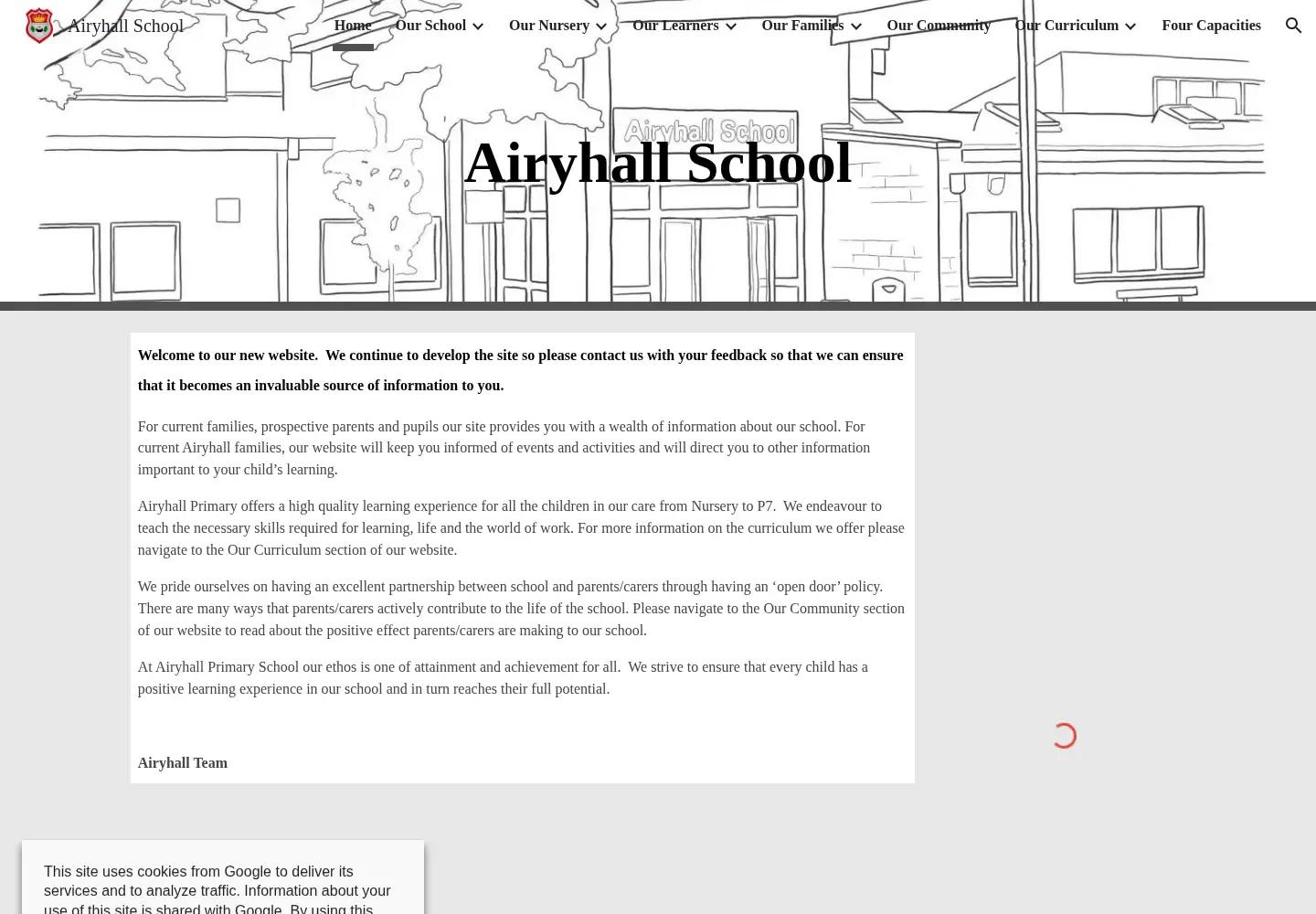 Screenshot of airyhall.aberdeen.sch.uk