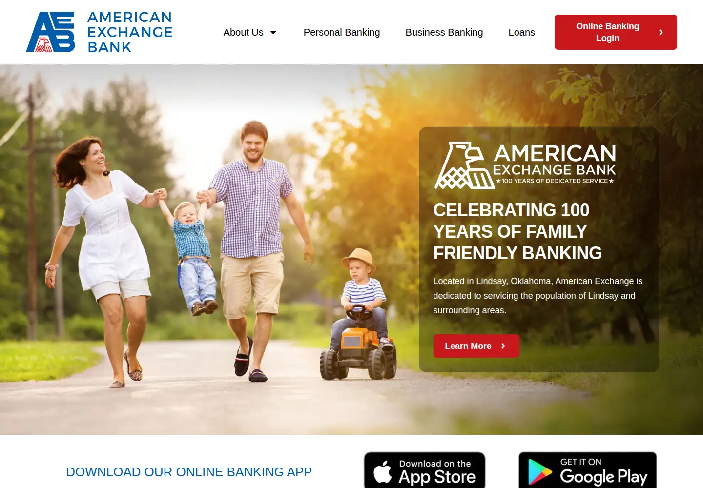 Captured homepage of aebank.us in the current scan