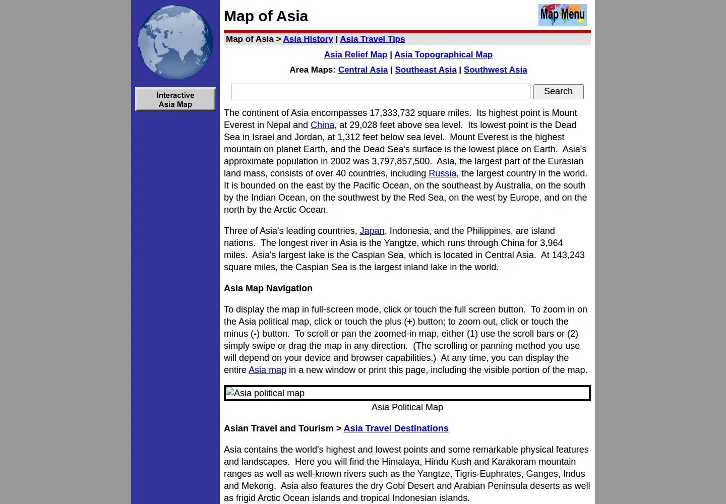 Screenshot of map-of-asia.us