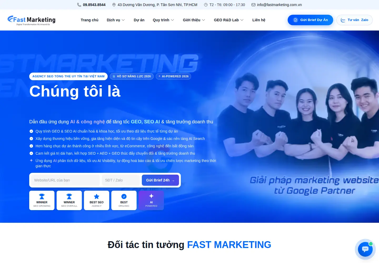 Captured homepage of fastmarketing.com.vn in the current scan