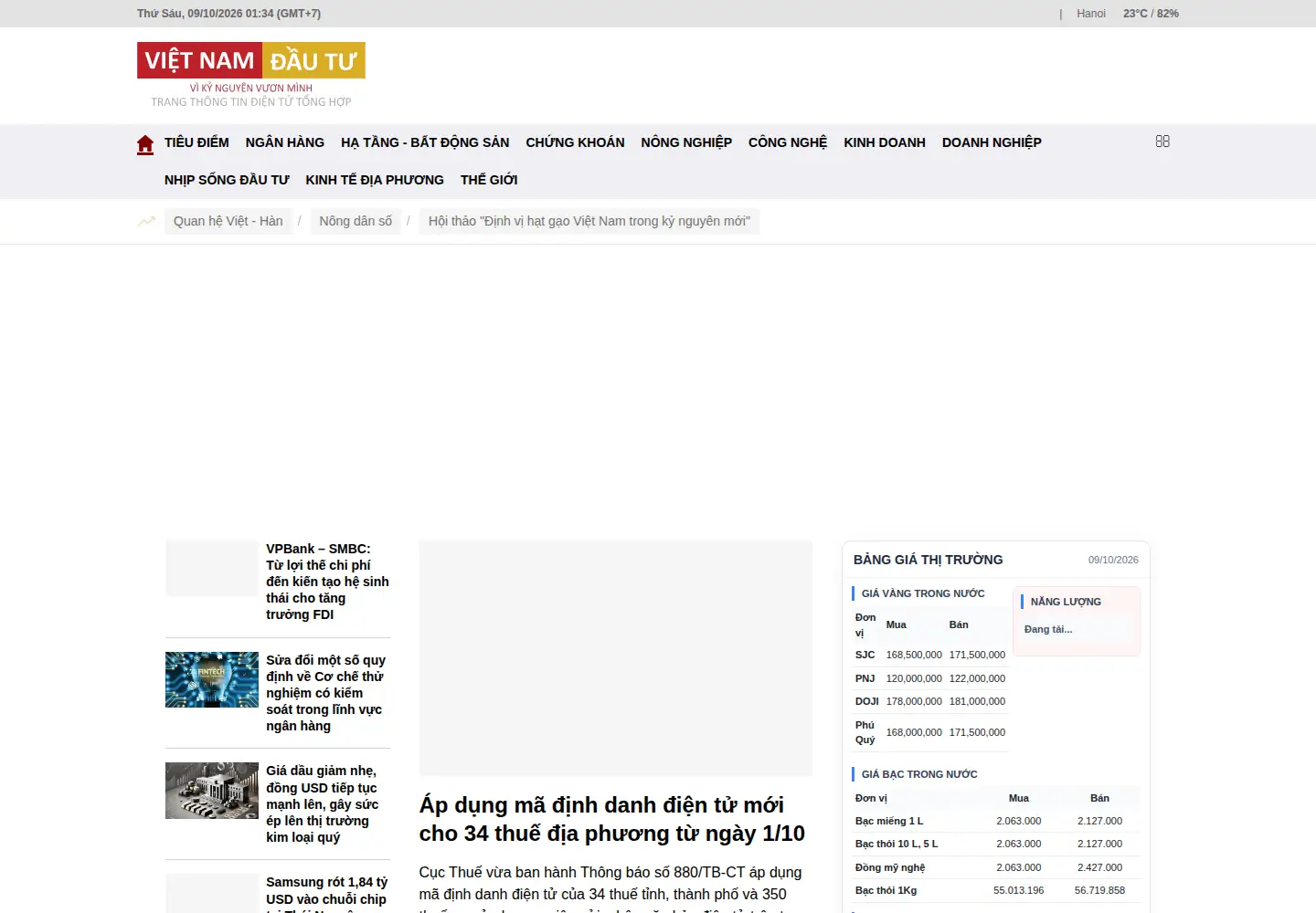 Screenshot of vietnamdautu.vn